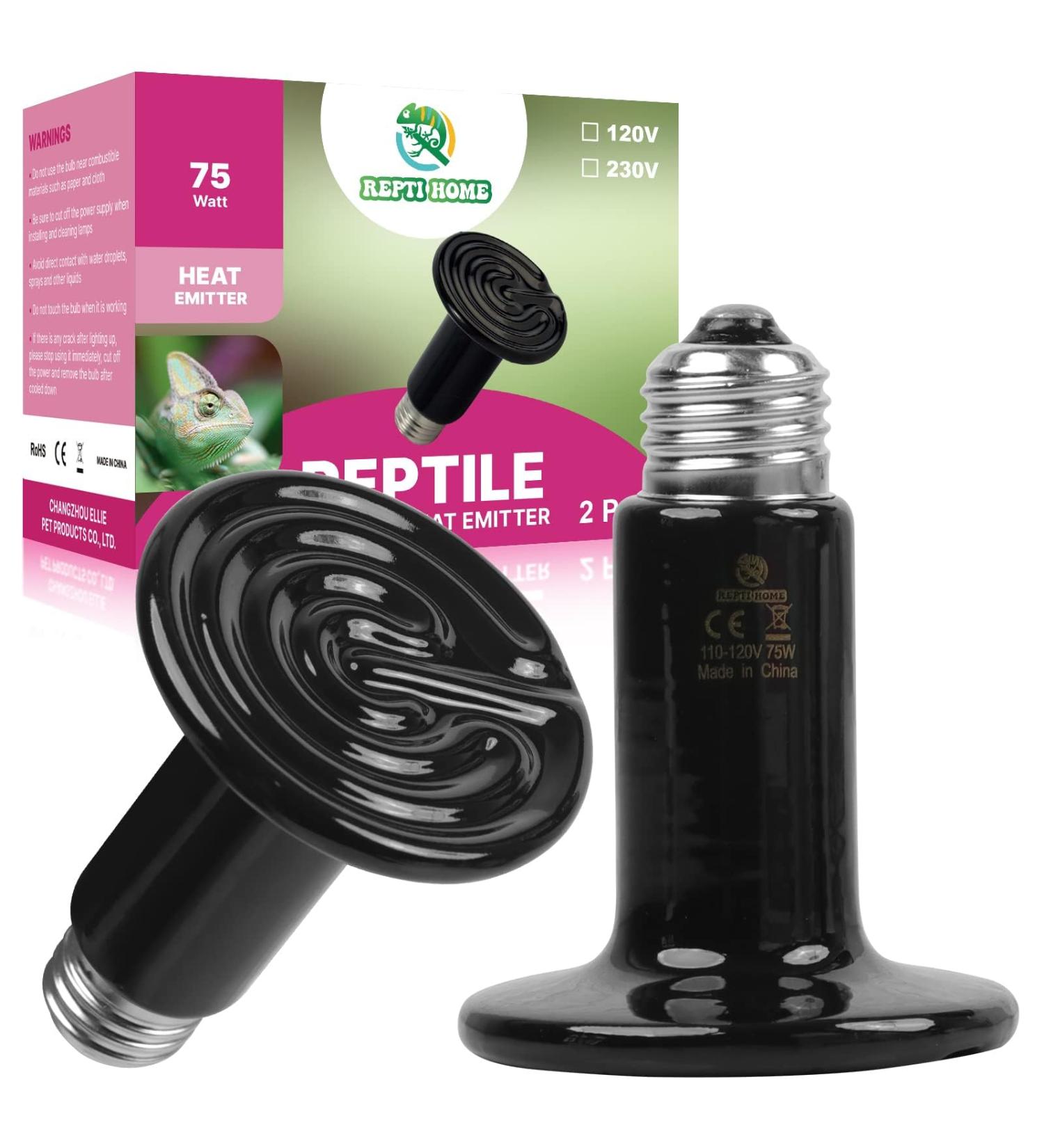 Repti Home 150W Ceramic Heat Radiator (2-Pack) - Best Reptile Heat Lamp Bulbs for Amphibians Pet Breeding Chickens Dogs & Cats - Buy Online on SooperMarket.com