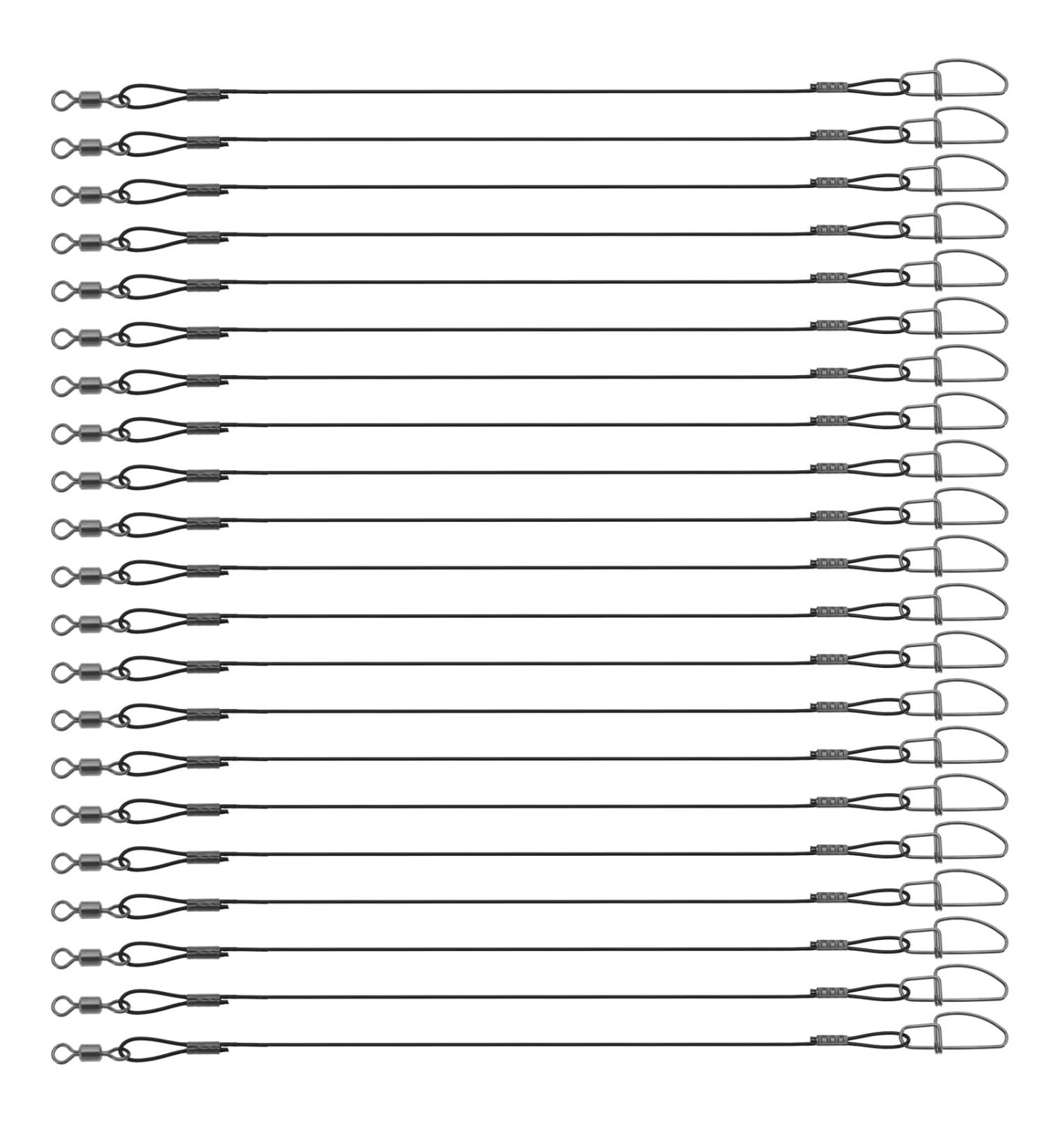 VGOL 30-Piece Stainless Steel Fishing Wire Leaders - 45kg Anti-Bite Bait Rigs for Outdoor Fishing - Buy Online on SooperMarket.com