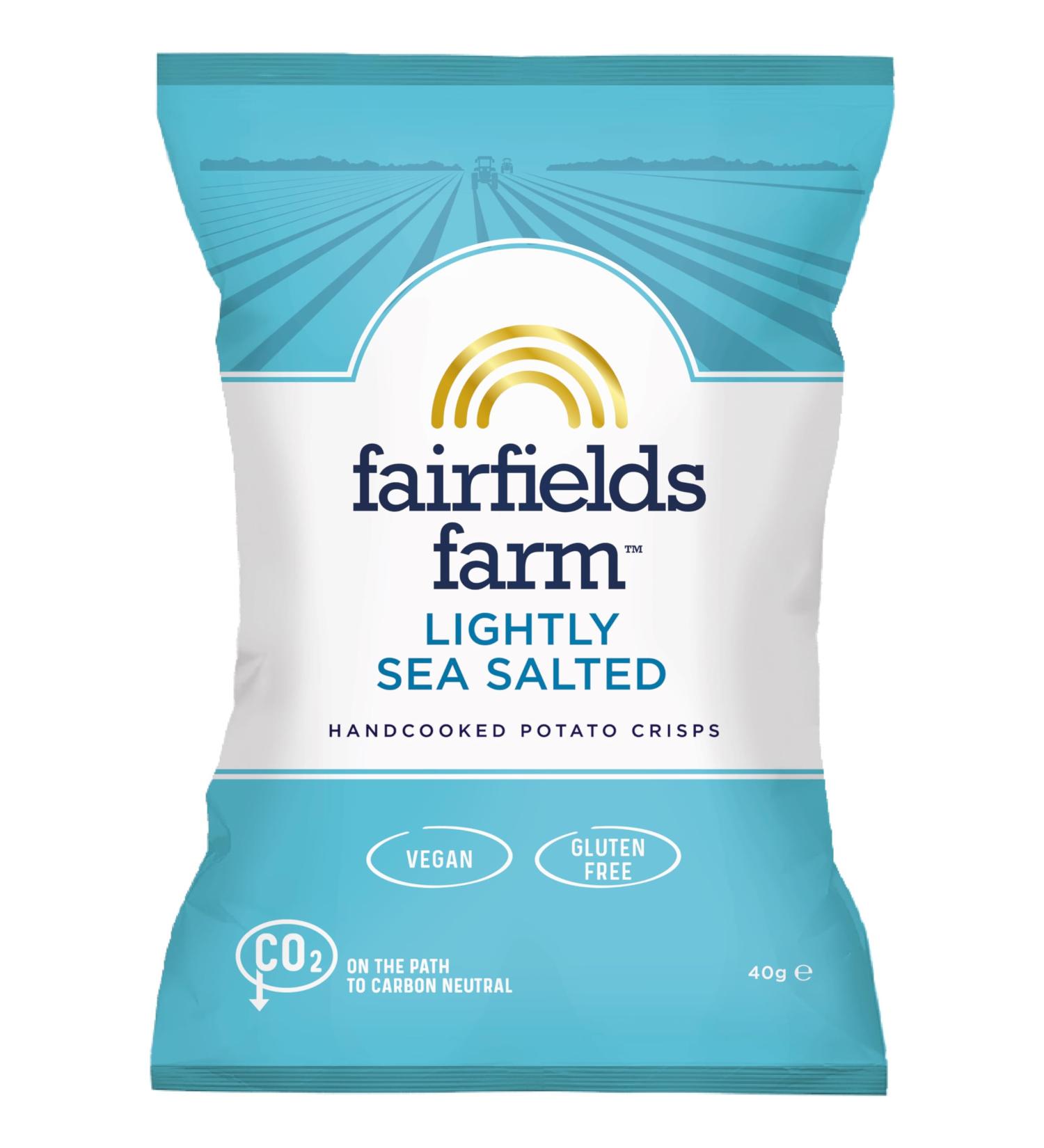 Fairfields Farm Crisps Lightly Sea Salted Hand Cooked Potato Crisps 40g | Pack of 10 - Buy Online on SooperMarket.com