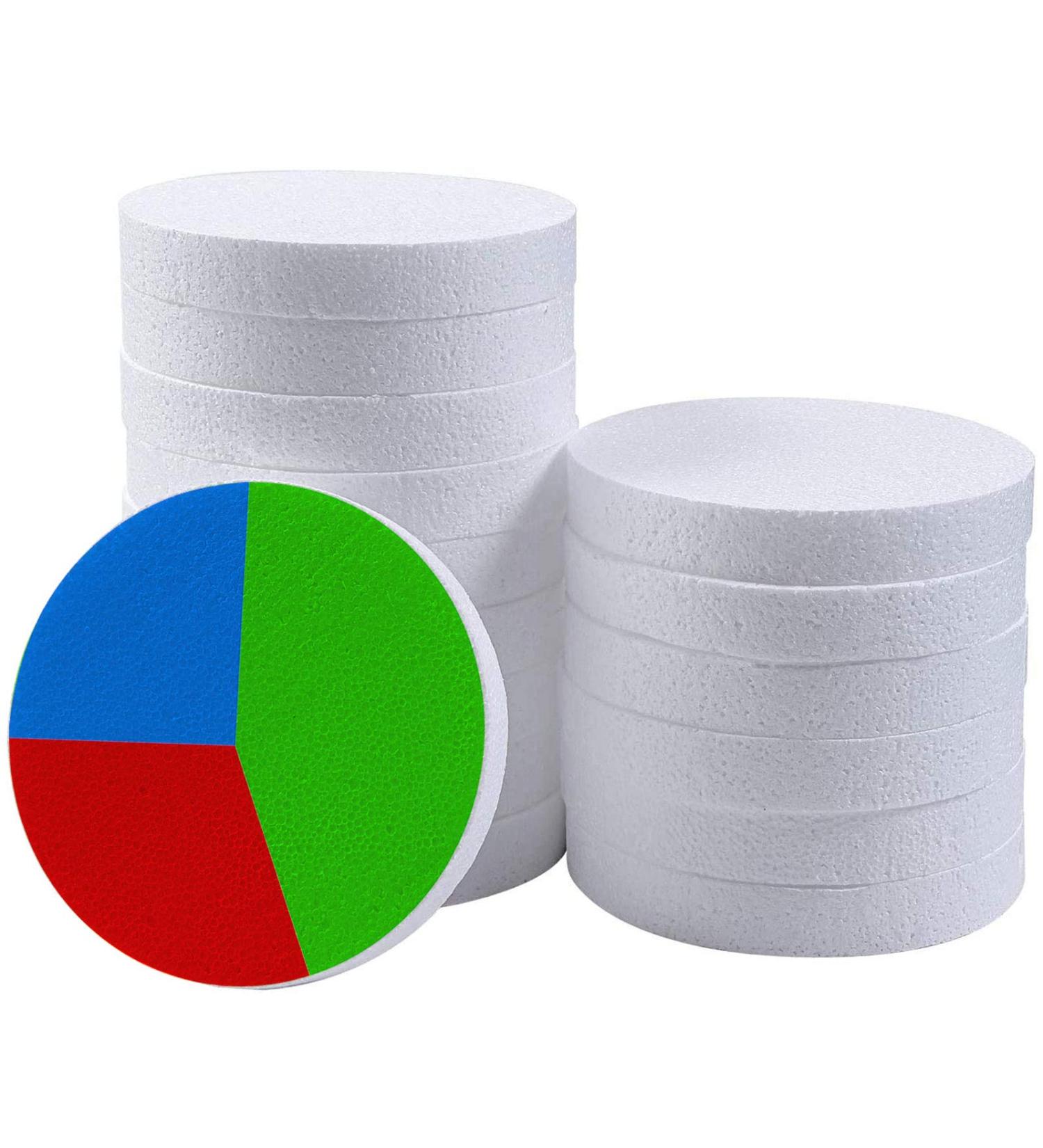 16PCS 6x6x1 inch White EPS Foam Circles for Arts & Crafts - Blank Round Craft Foam Discs for Modeling, Sculpting, Kids Art Projects, Floral Arrangements - Holiday Decor Supplies - Buy Online on SooperMarket.com