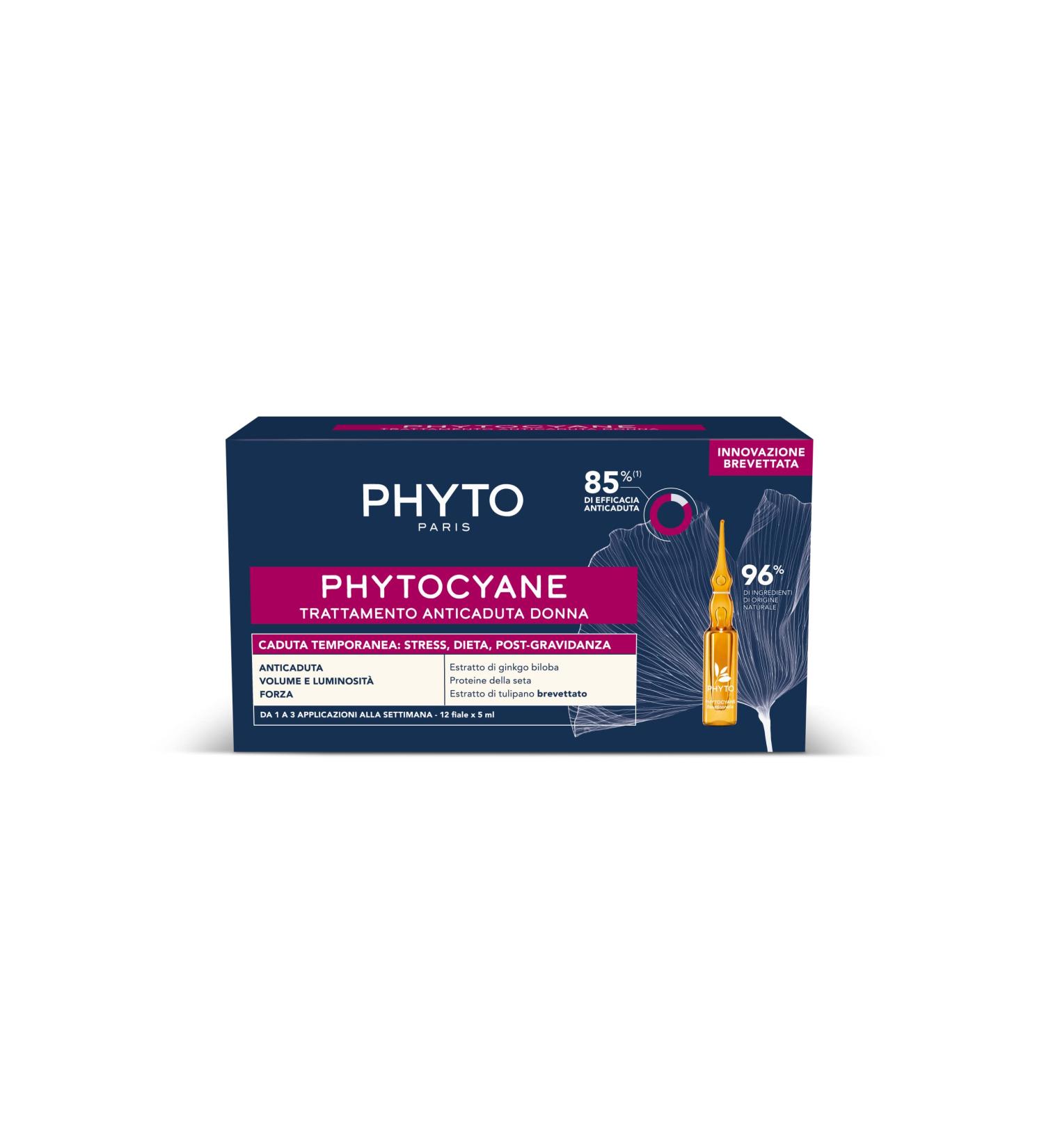 Phyto Phytocyane Anti-Hair Loss Treatment in Ampoules Optimal for Temporary Female Hair Loss 12 Vials of 5 ml - Buy Online on SooperMarket.com
