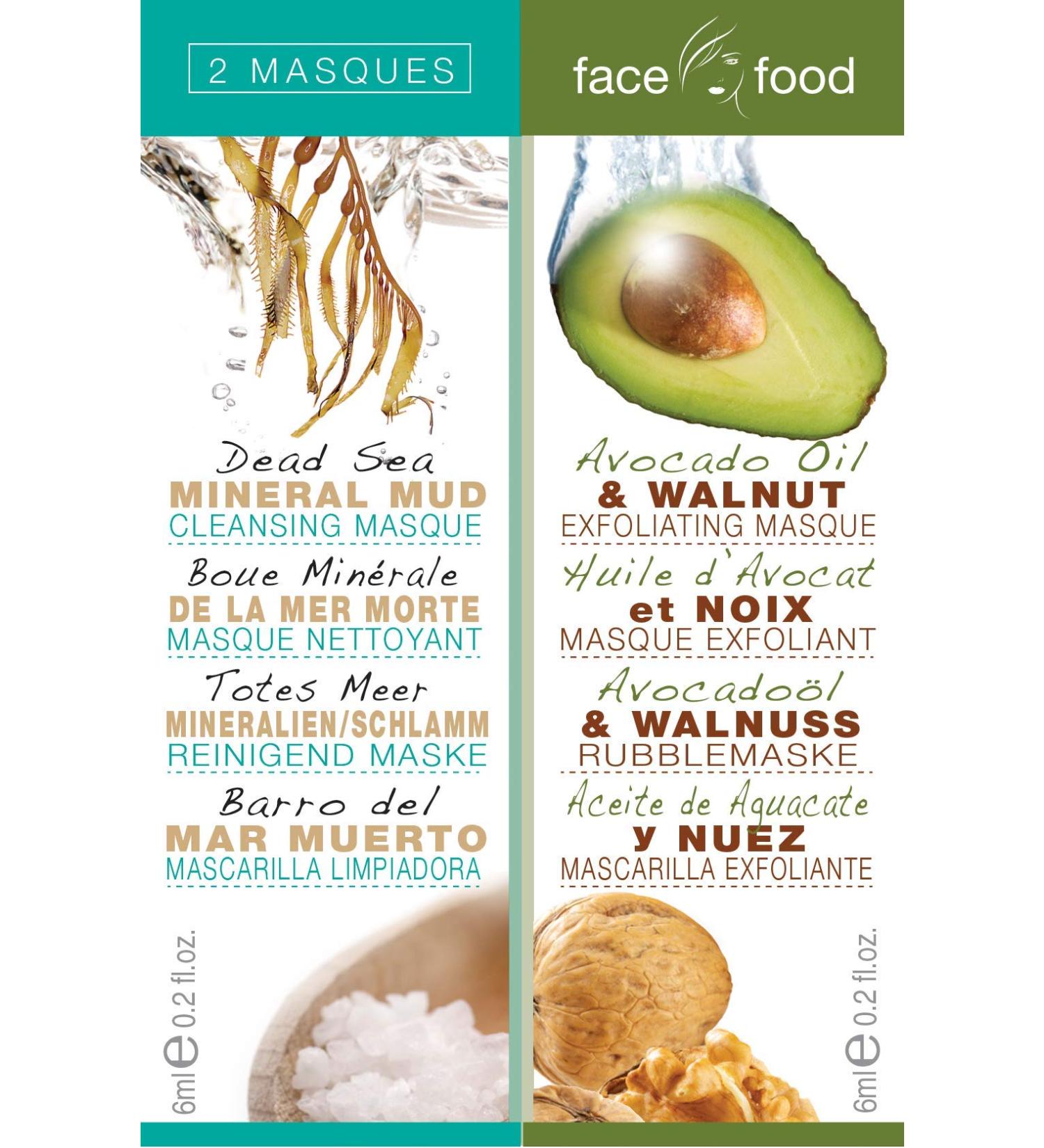 7th Heaven Face Food Dead Sea Mineral/Avocado Oil & Walnut Exfoliating 2x6ml Off White