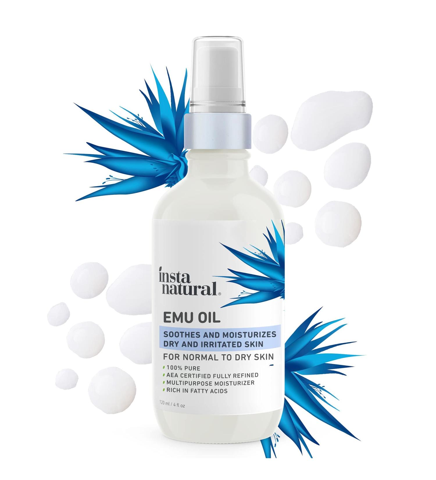 InstaNatural Emu Oil Body Treatment - 4 fl oz | Hydrating Skin Moisturizer - Buy Online on SooperMarket.com
