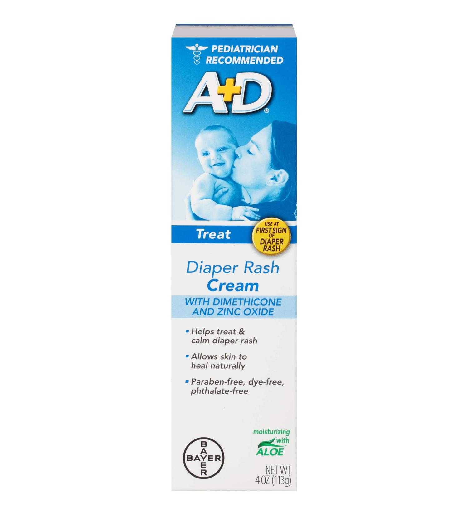 A+D Zinc Oxide Diaper Rash Cream with Aloe 4 oz (Pack of 5) - Soothing Protection for Baby's Skin - Buy Online on SooperMarket.com