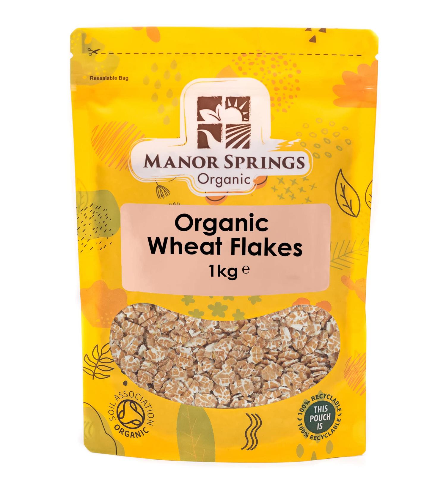 Organic Wheat Flakes 1kg by Manor Springs Organic - Buy Online on SooperMarket.com