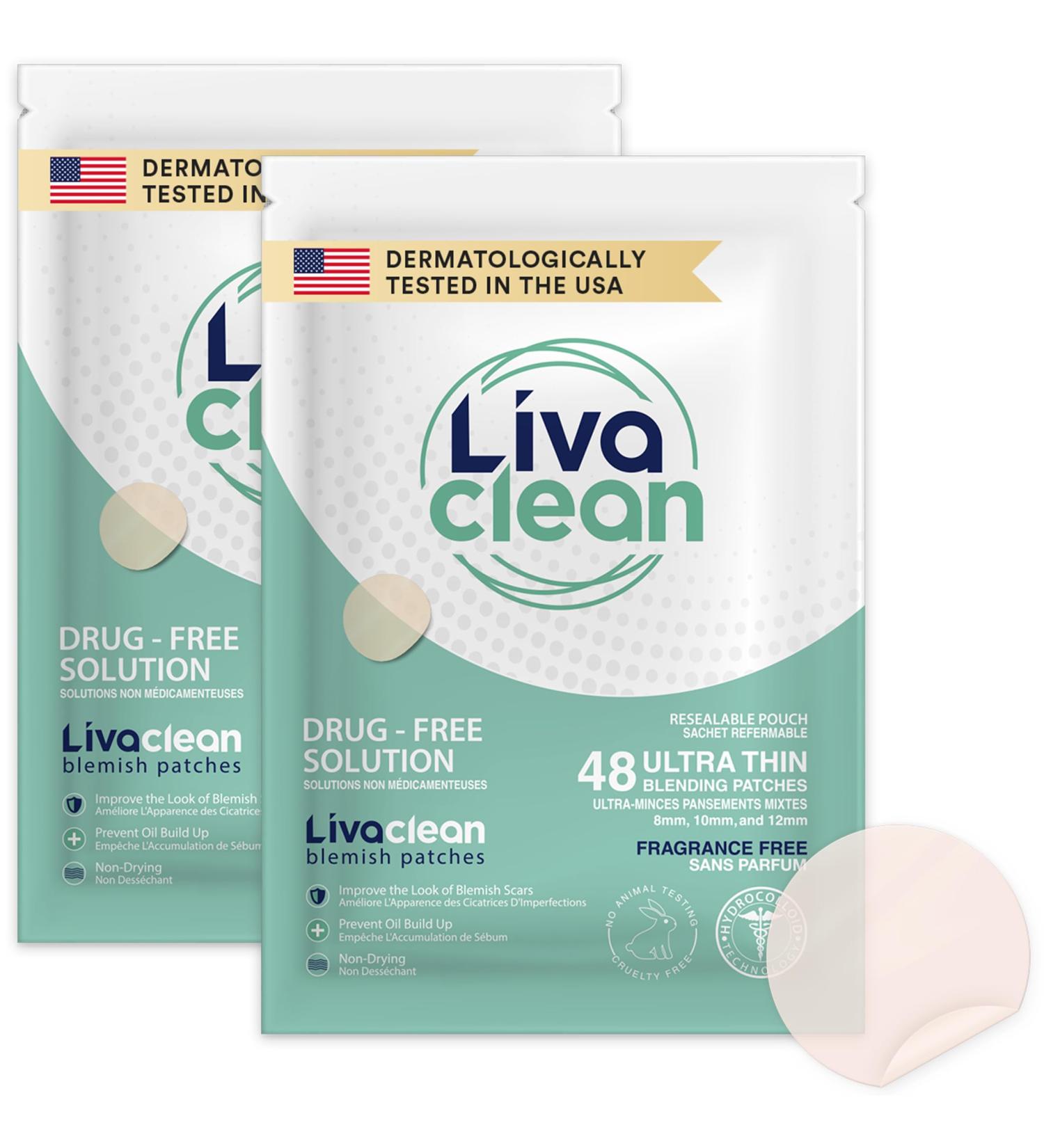 LivaClean (96 Count 2 Pack) Hydrocolloid Patches Hydrocolloid Patches for Face Hydrocolloid Gunk Catcher Hydrocolloid Covers - Buy Online on SooperMarket.com
