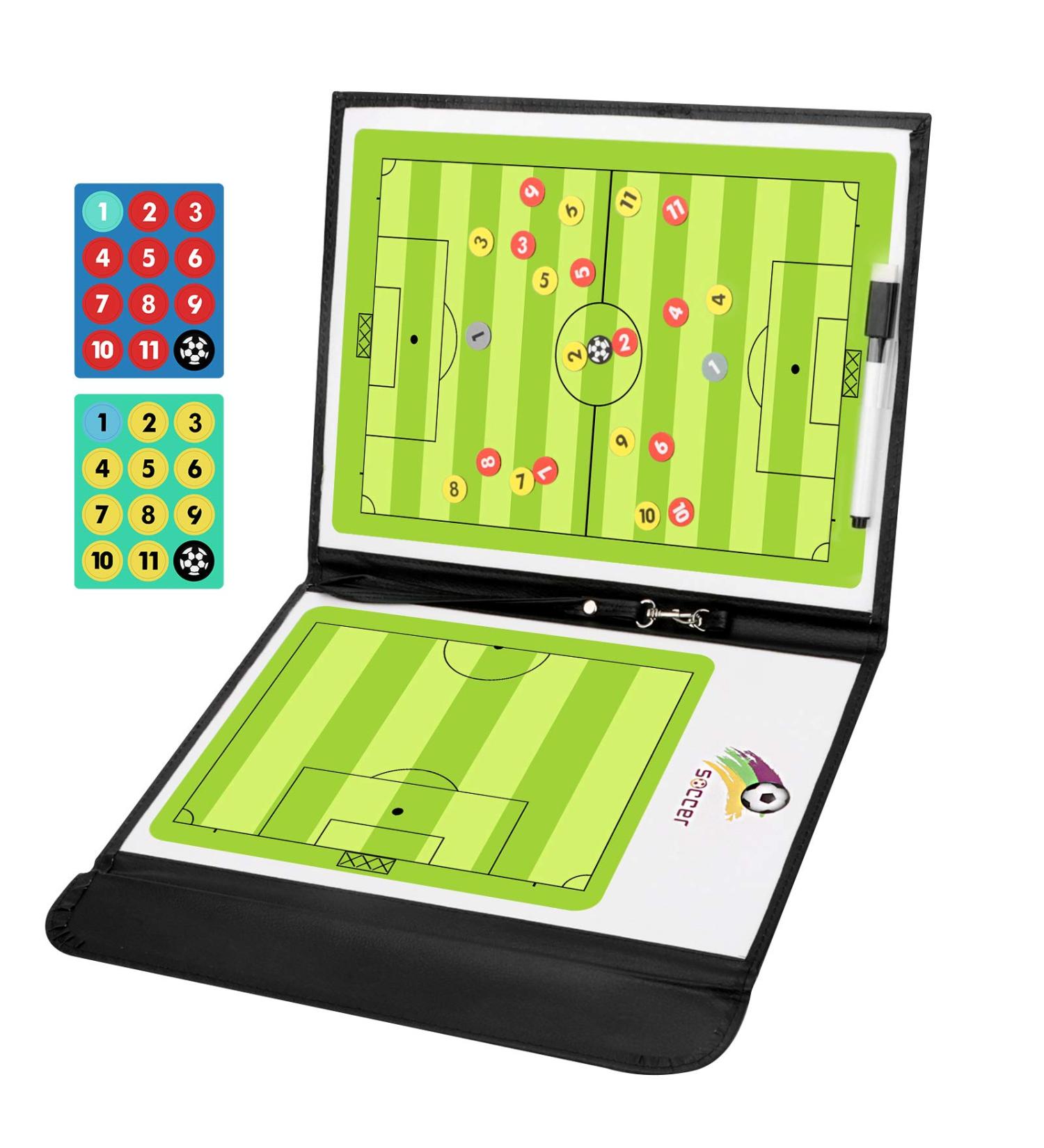 Soccer Coaching Board - Magnetic Clipboard for Football Training | Coach Gift with Writing Wipe Pen | Tactics & Strategies Tablet Board - Buy Online on SooperMarket.com
