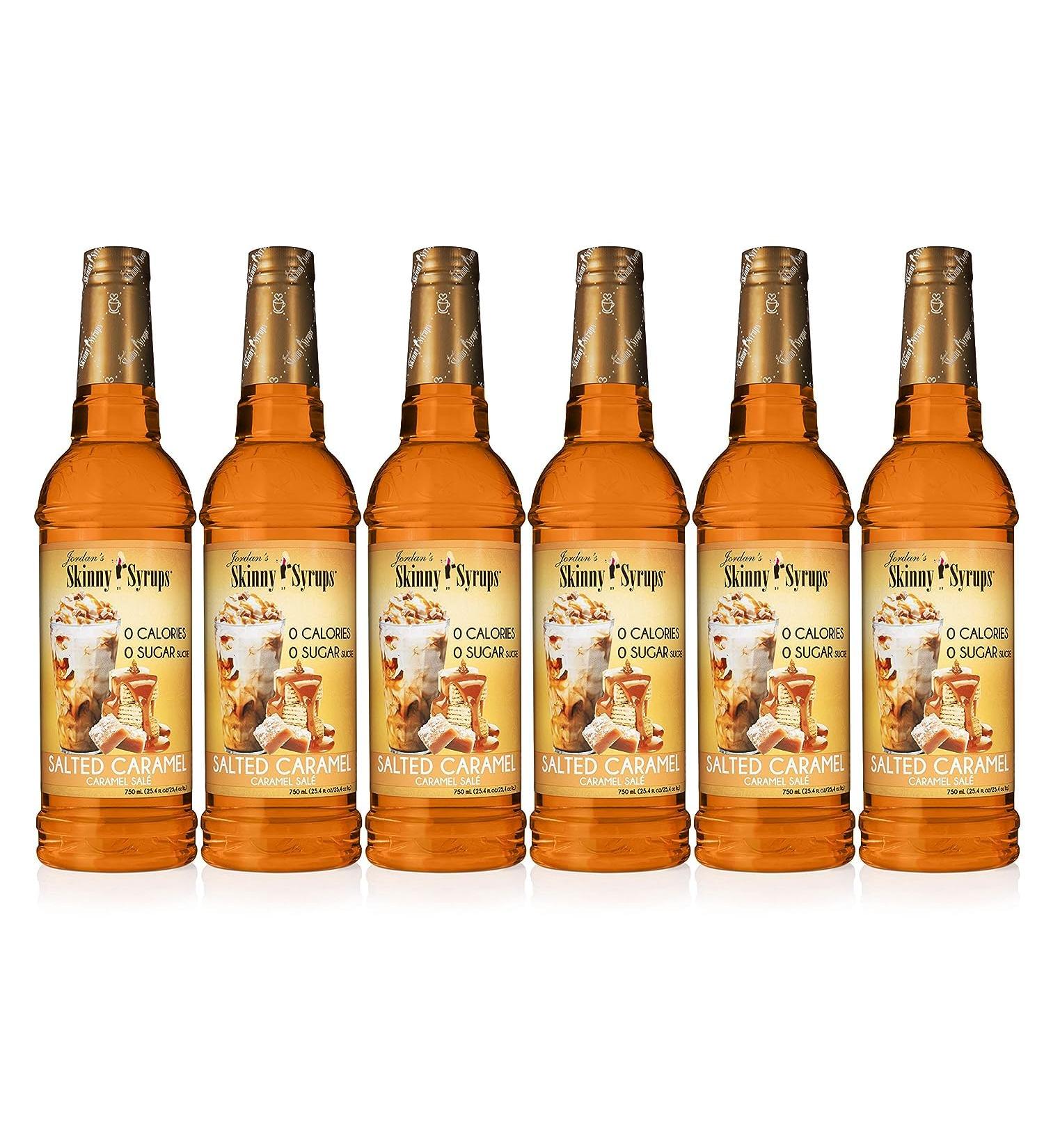 Jordan's Skinny Syrups Salted Caramel Sugar-Free Flavoring Syrup - 750ml (25.4 Ounce) Bottle - Zero Calorie Keto Friendly - Pack of 6 - Buy Online on SooperMarket.com