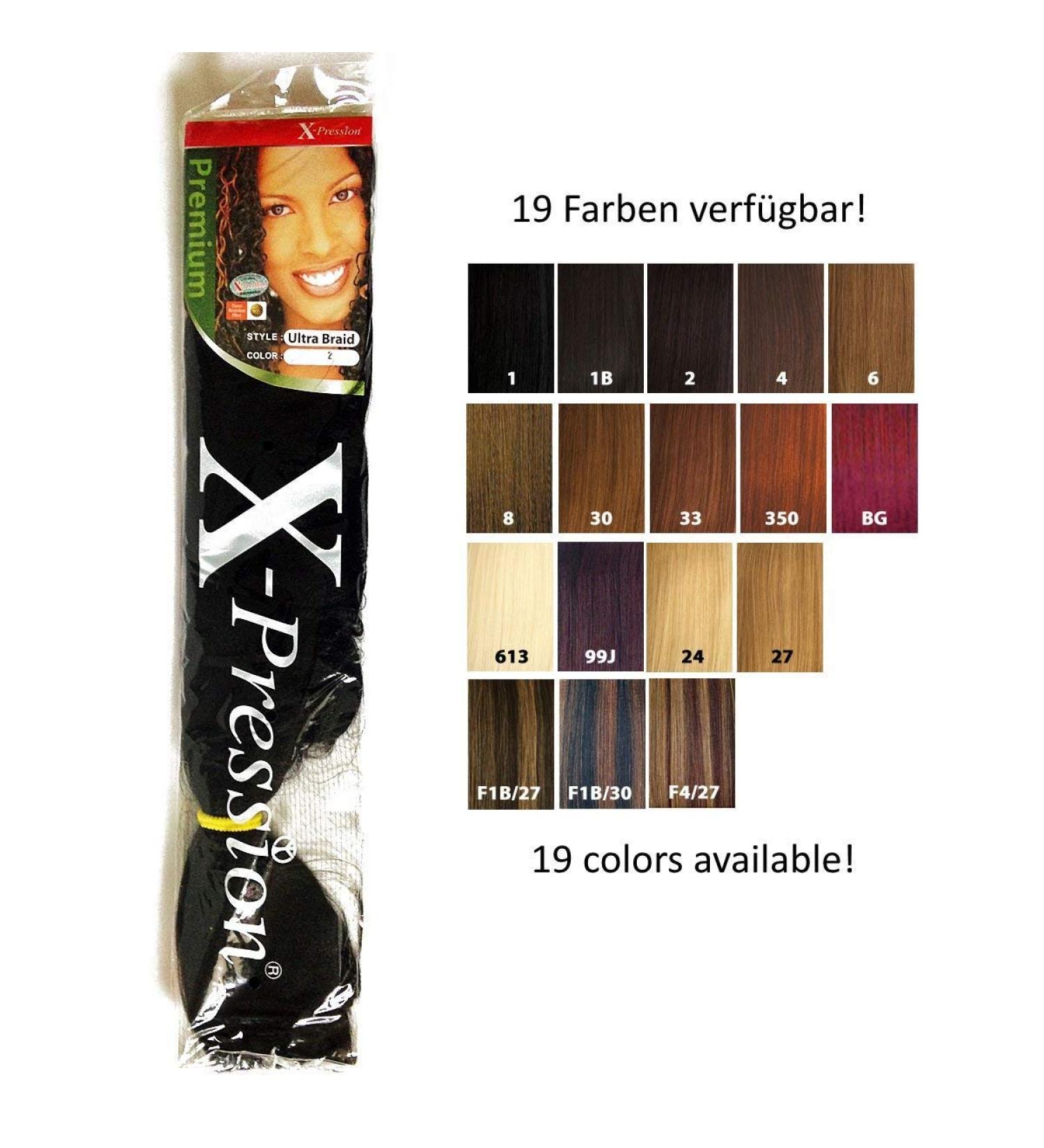 X-Pression Braided Hair Extensions Model 1B/33-300g | Natural Black & Dark Auburn 1 Pack - Buy Online on SooperMarket.com