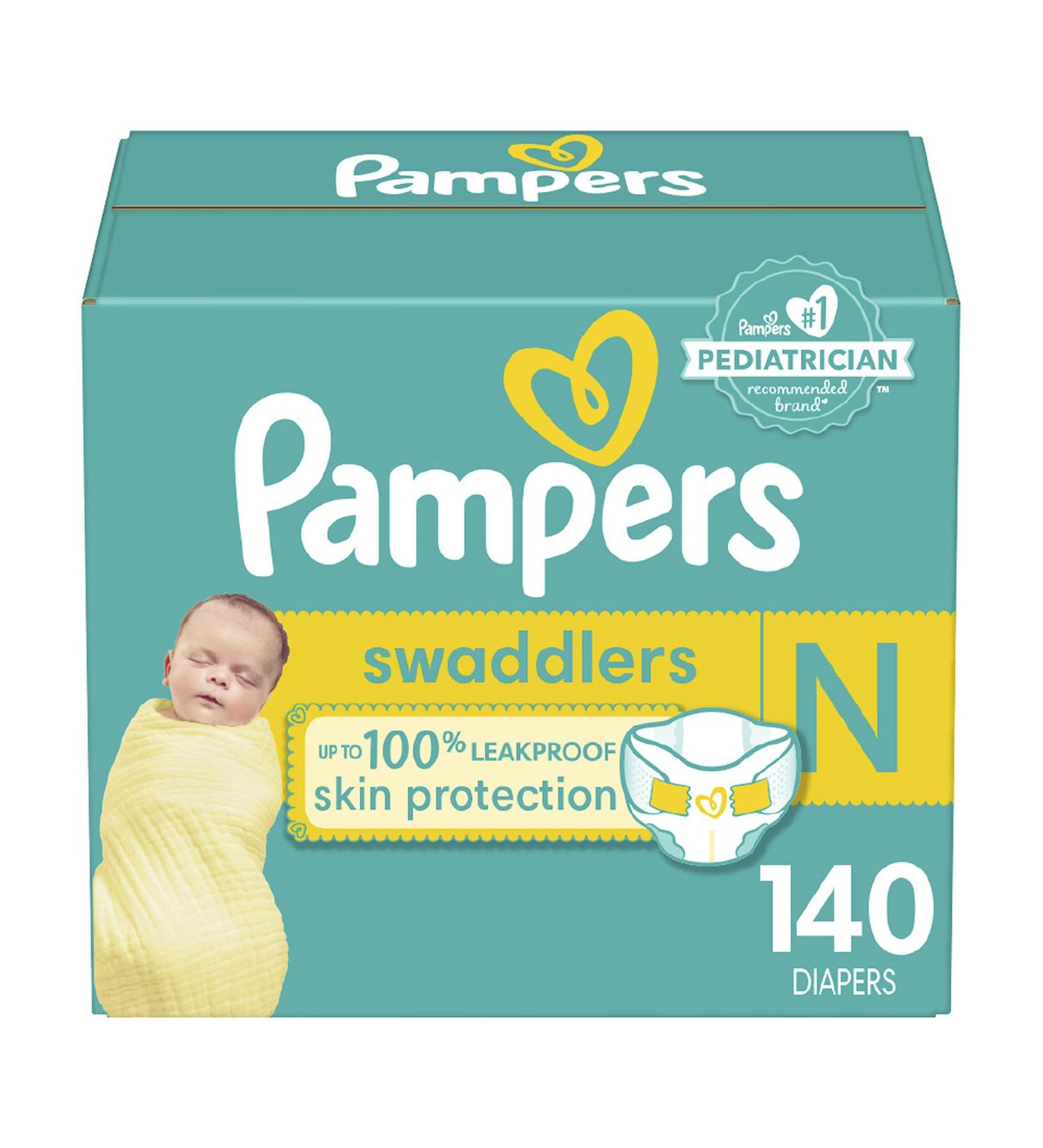 Pampers Swaddlers Newborn Diapers Size 0 - 140 Count - Buy Online on SooperMarket.com