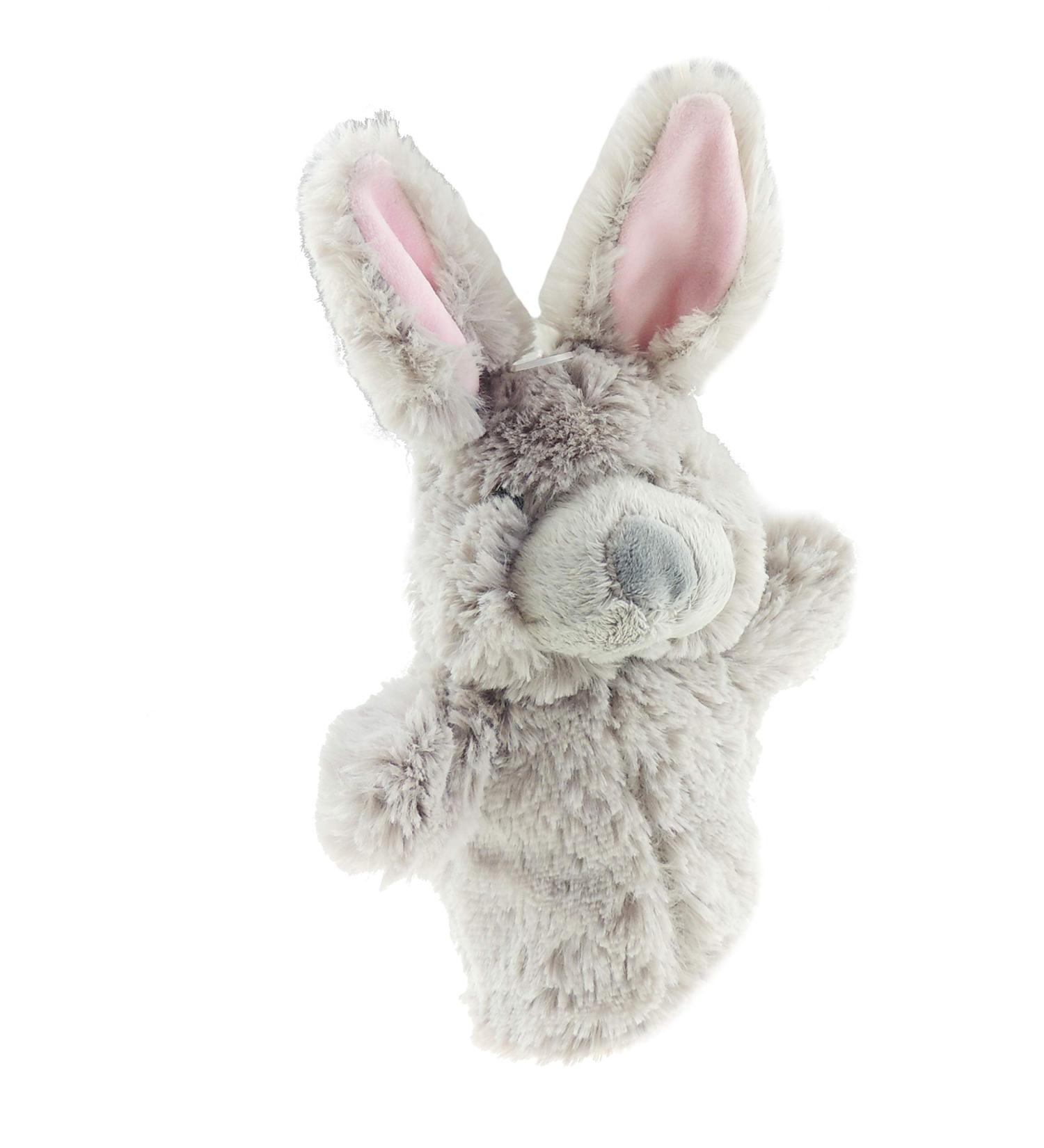 Cute Plush Cuddly Soft Large Kids Childrens Toddlers Boys Girls Role Play Animal Pet Farm Zoo Safari Wildlife Stuffed Toy Interactive Games Hand Puppet Handpuppet 3 4 5 6 7 8 9 10 Year Olds (Bunny)