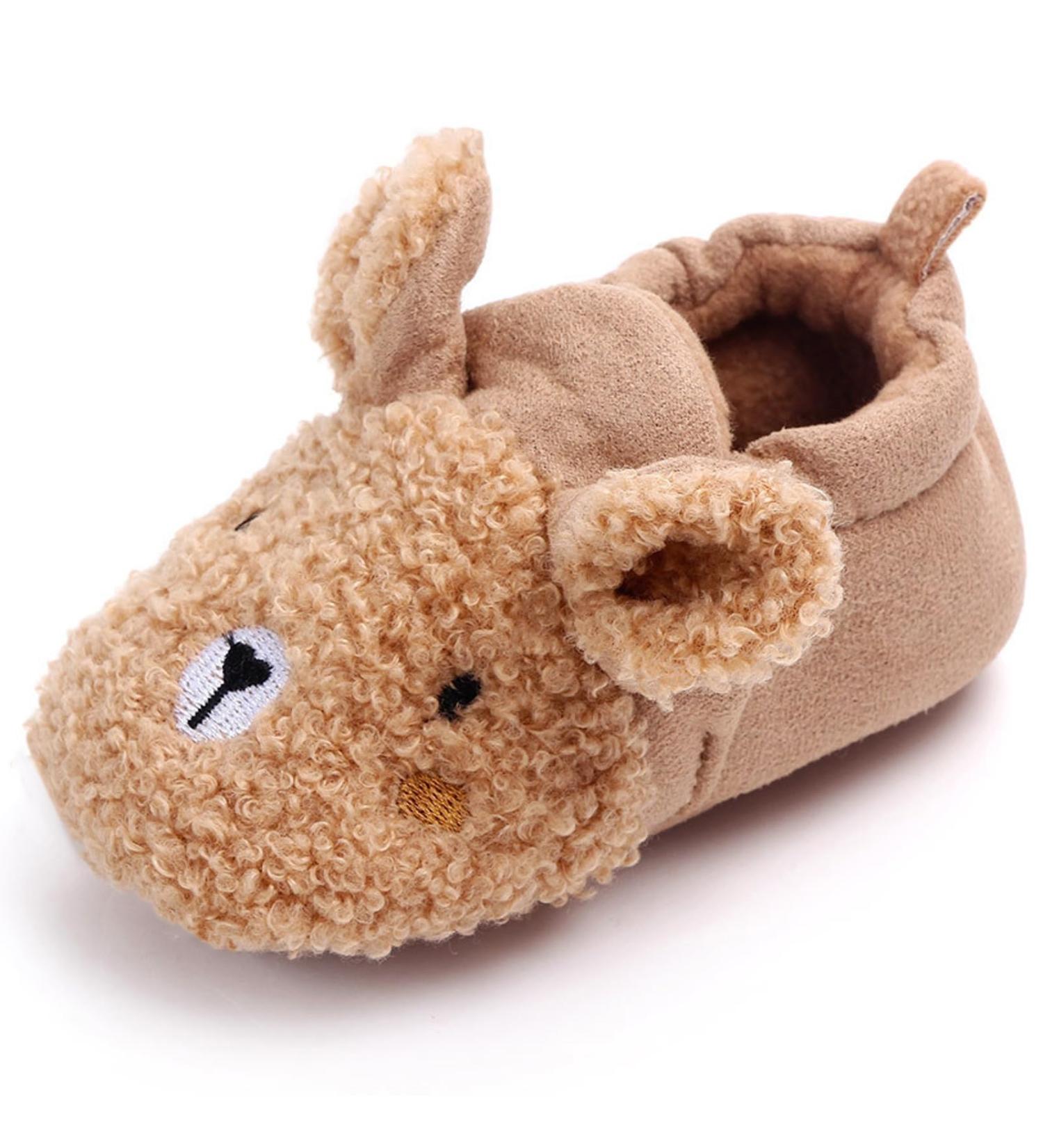 Exemaba Baby Winter Warm Shoes - Anti Slip Fleece Booties for Girls Boys (9-12 Months, Coffee) - Buy Online on SooperMarket.com