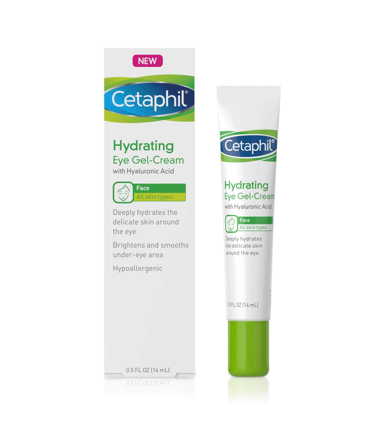 Cetaphil Hydrating Eye Gel-Cream with Hyaluronic Acid - 0.5 fl oz (14 ml) - Moisturize & Refresh Eyes - Buy Online on SooperMarket.com