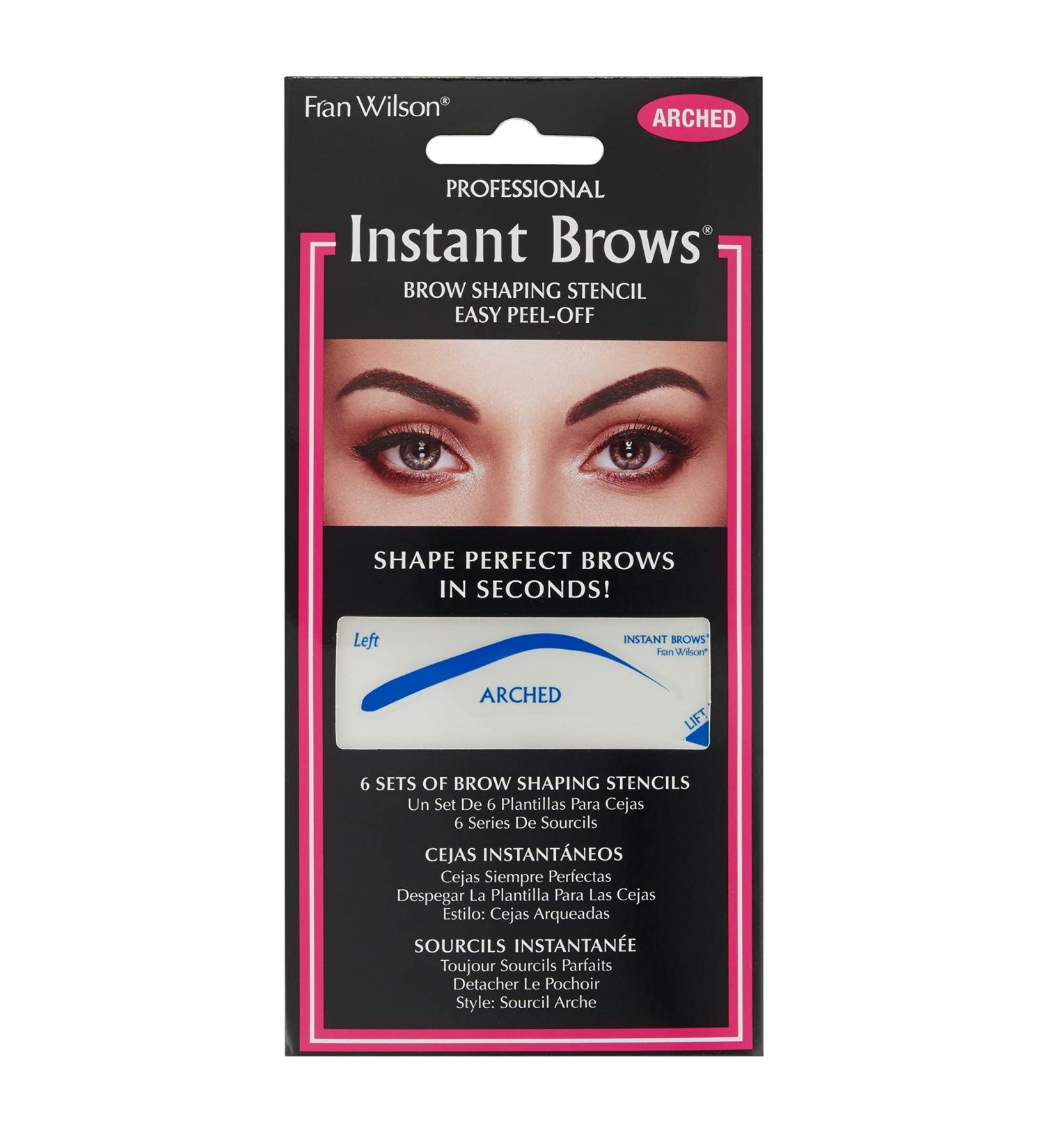 Fran Wilson Instant Brows Makeup Tool: Adhesive Stencils for Perfectly Shaped Brows  Easy to Use  Ideal for Beginners and Pros - Arched
