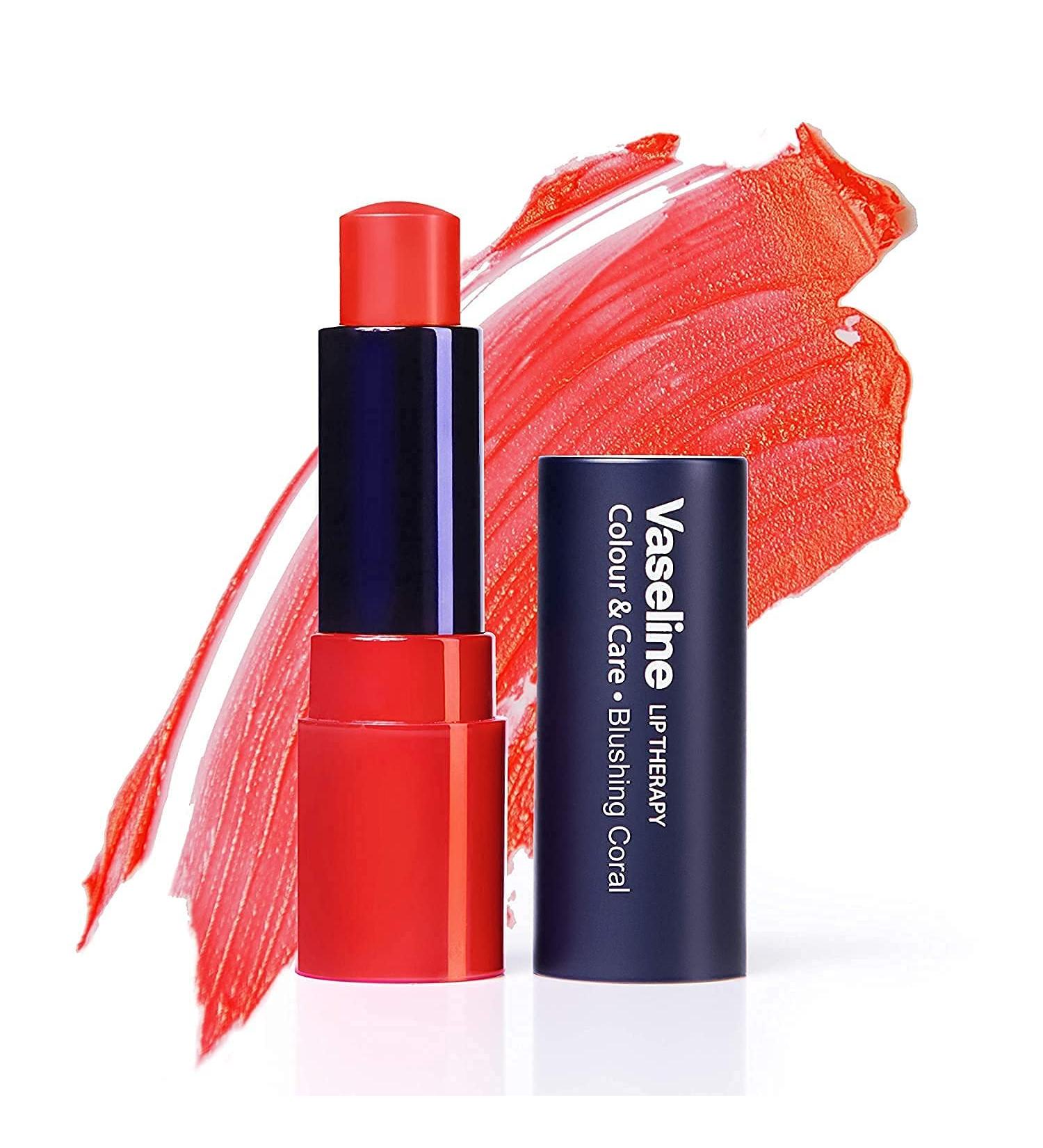 Buy Vaseline Lip Therapy Blushing Coral - Manuka Honey & Shea Butter Lip Balm | 100% Natural Dyes | 4.2g Pack - Buy Online on SooperMarket.com