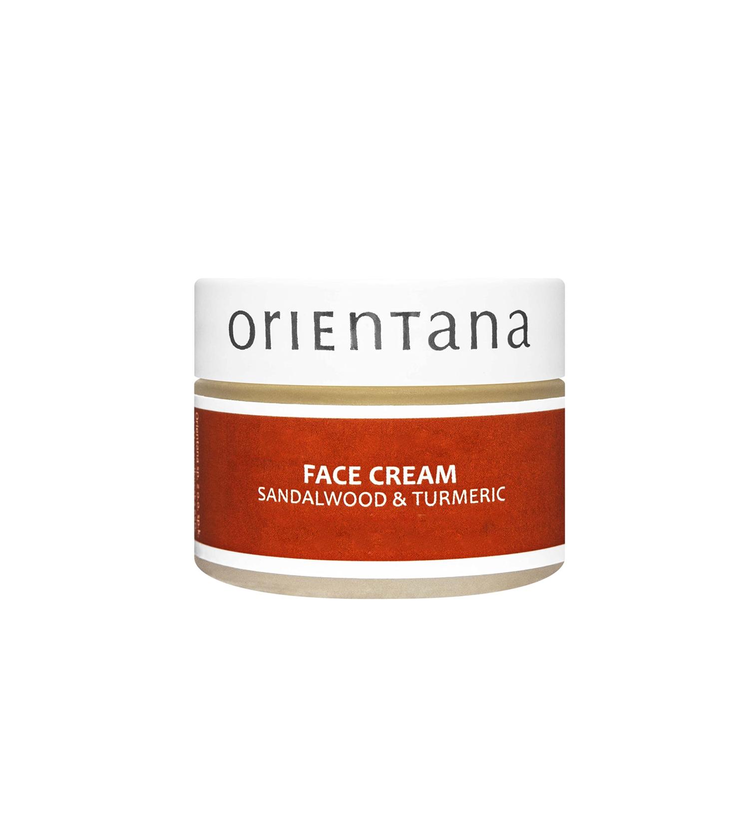 Orientana - Natural Face Cream Sandalwood & Turmeric | Day & Night Vegan Anti Inflammatory Anti Ageing Moisturiser For Women | Soothing Hydrating And Regenerating All Skin Type - 50g - Buy Online on SooperMarket.com