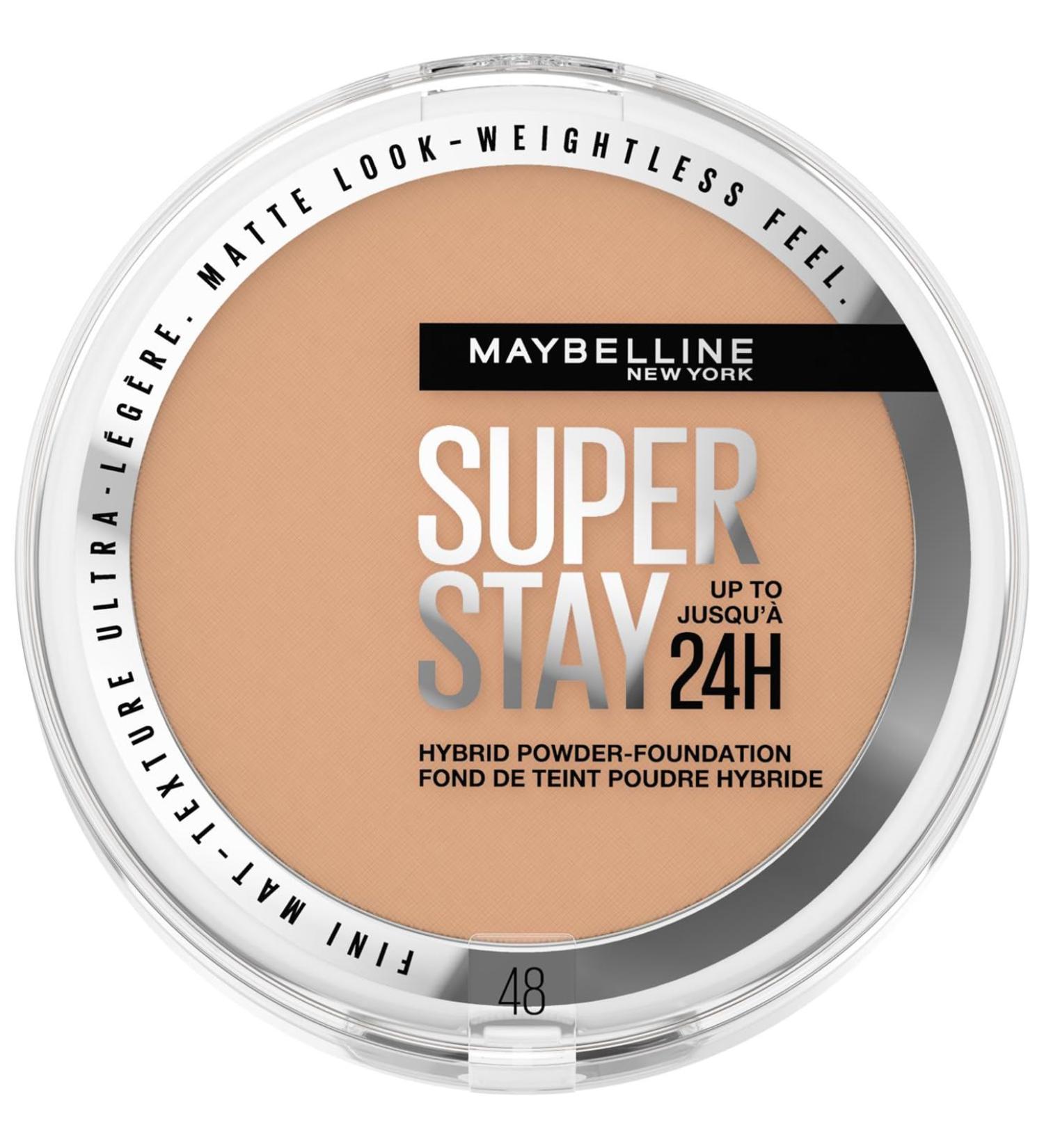 Maybelline SuperStay 24H Hybrid Powder Foundation | Long-lasting, Water & Sweat Resistant Formula | Medium to Full Coverage | 48 Shades - Buy Online on SooperMarket.com