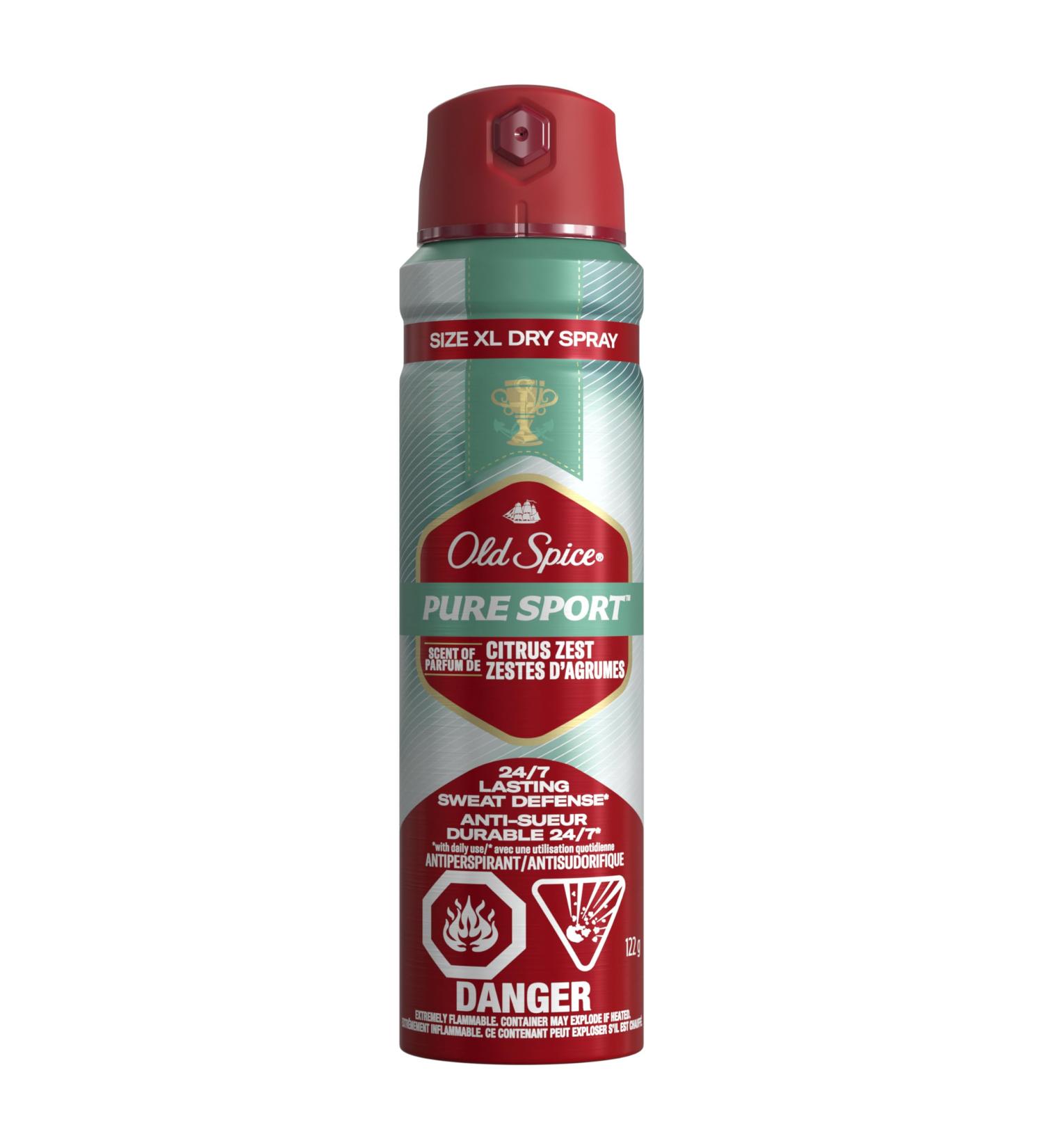Old Spice Men's Antiperspirant & Deodorant Invisible Dry Spray Pure Sport Plus 122g Pure Sport 122g - Buy Online on SooperMarket.com