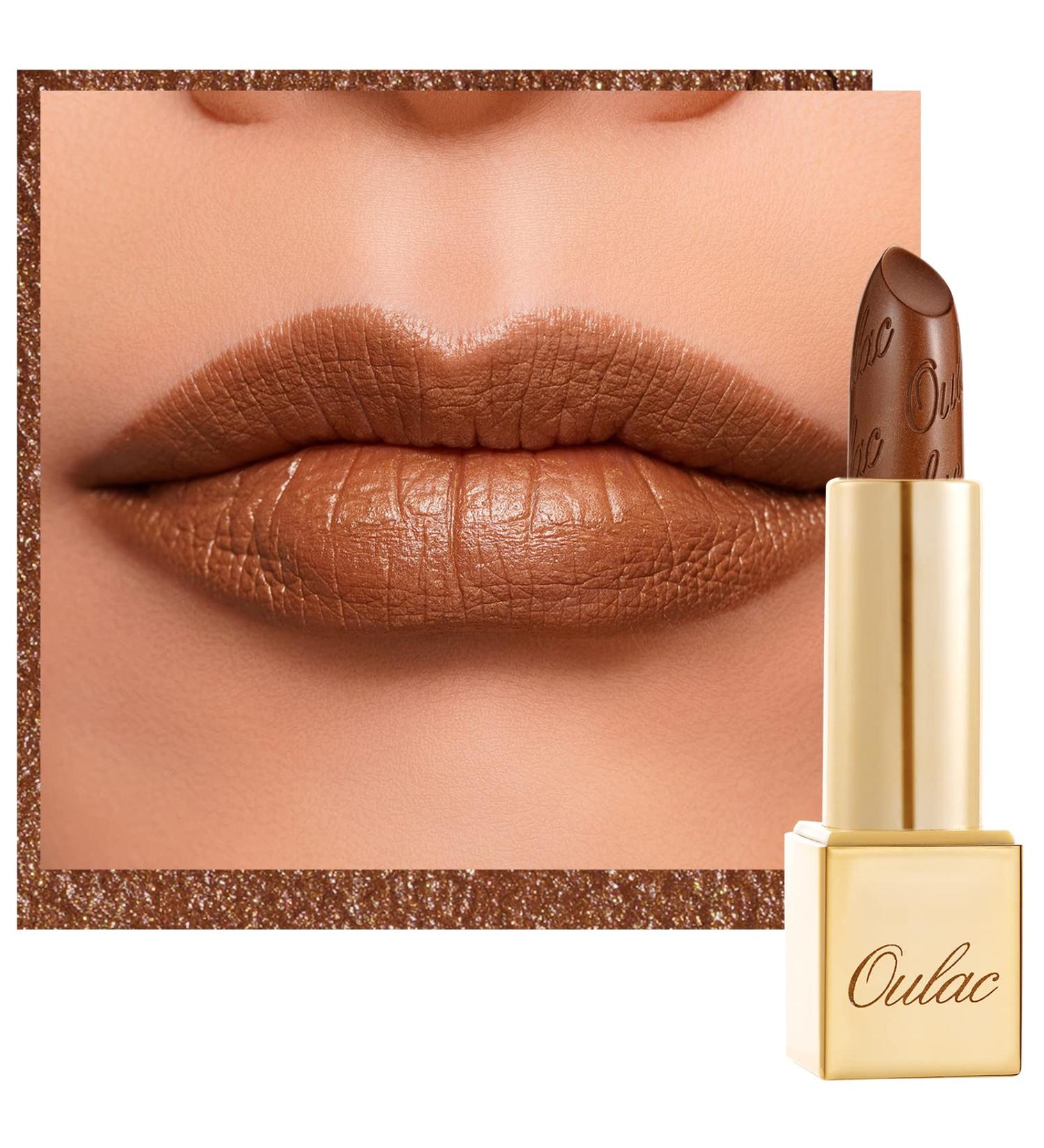 OULAC Metallic Shine Glitter Lipstick - Nude High Impact Lipcolor | Long Lasting Vegan & Cruelty-Free | Hawai Summer (08) - 4.3g/0.15oz - Buy Online on SooperMarket.com