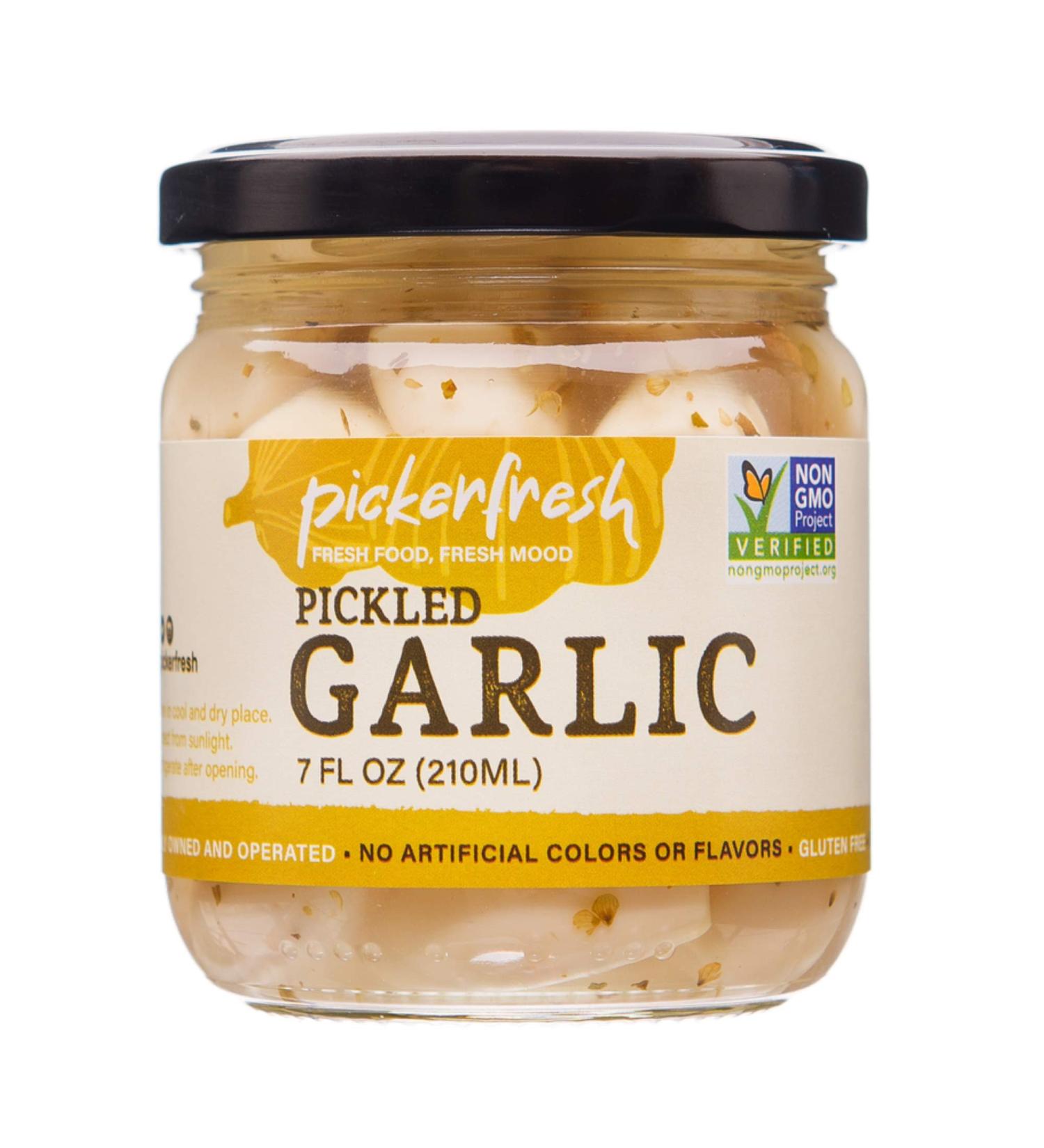 Pickerfresh Pickled Garlic - Gourmet Garlic Cloves - Non-GMO & Gluten Free - 7 oz (Pack of 1) - Buy Online on SooperMarket.com