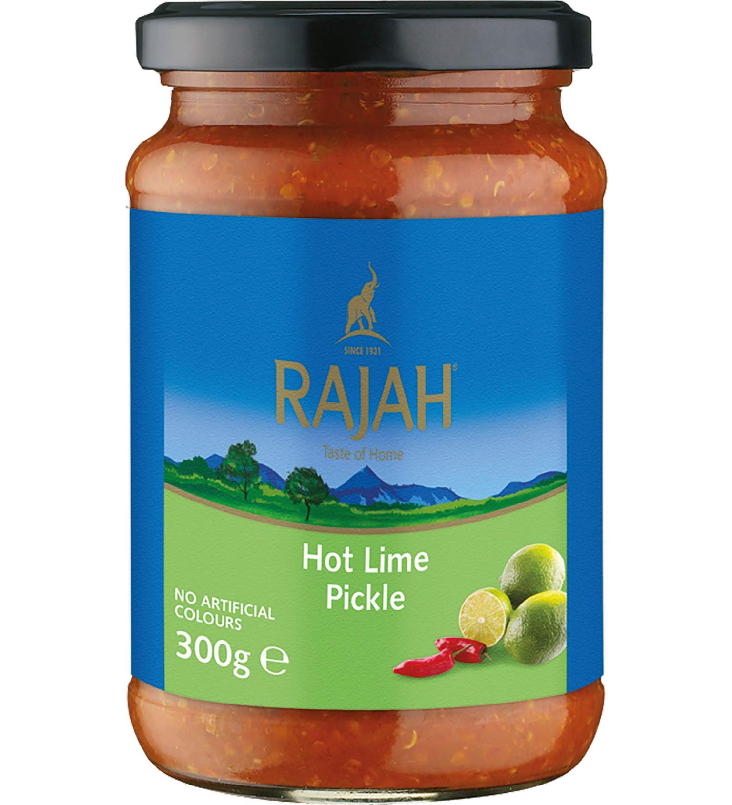 Rajah Hot Lime Pickle - Spicy Pickled Limes for Curries & Starters - 300g | International Shipping - Buy Online on SooperMarket.com