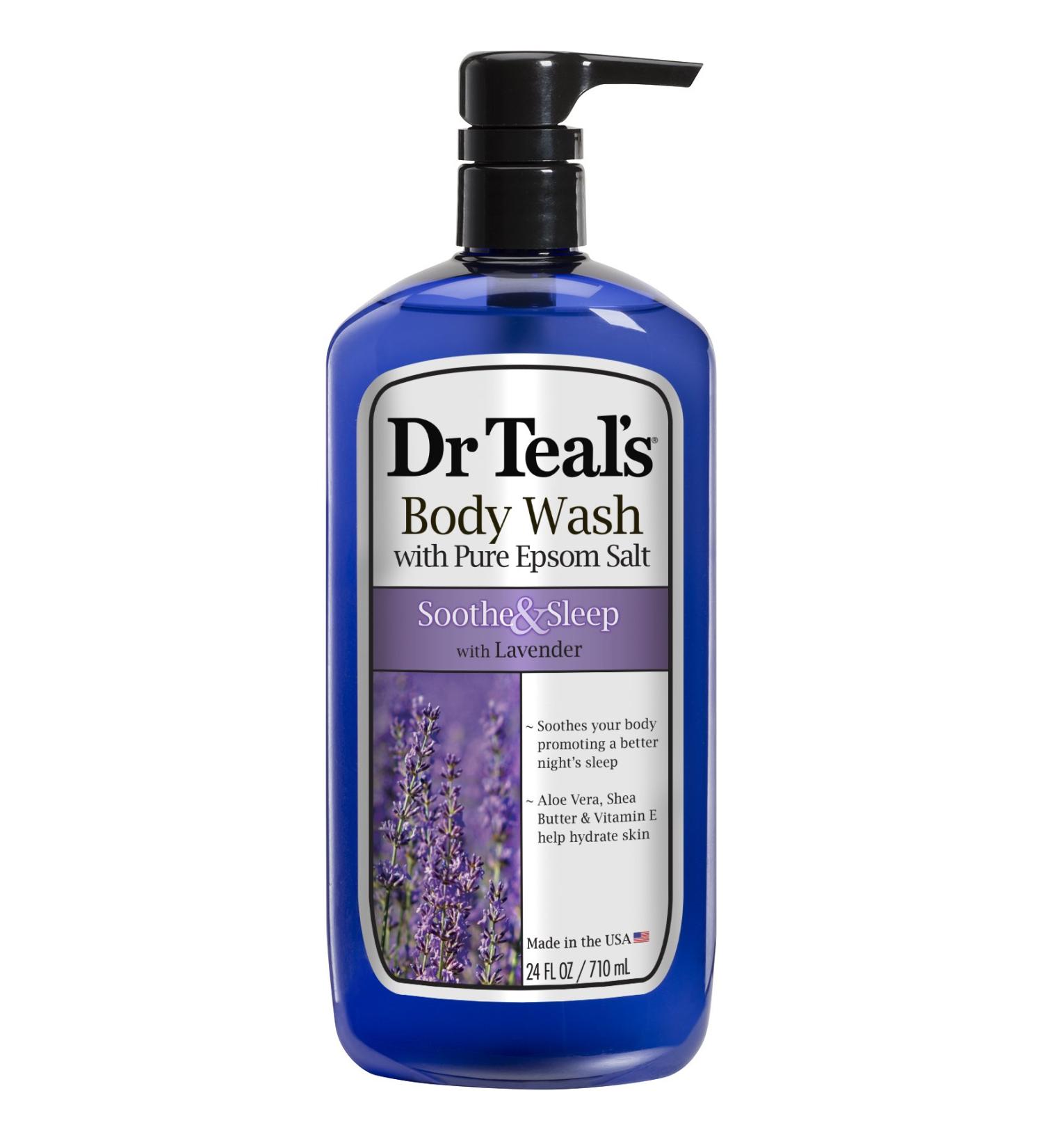 Dr Teal's Lavender Epsom Salt Body Wash 24oz - Soothing & Moisturizing Formula - Buy Online on SooperMarket.com