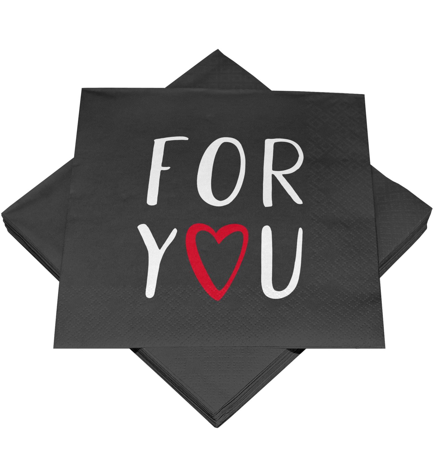 HEKU 'For You' cocktail napkins 3-ply 25x25cm 150 pieces I Stylish design I Ideal for celebrations I Conveniently packaged