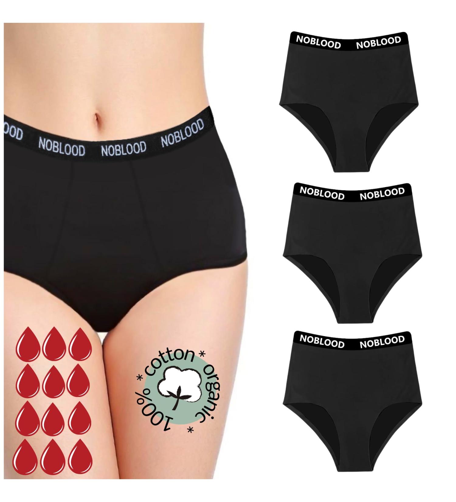 Noblood Period Underwear - Washable Eco-Friendly Cotton | Absorbent Menstruation Briefs for Girls | Sizes XXS to 3XL - Replace 2-3 Tampons - Buy Online on SooperMarket.com