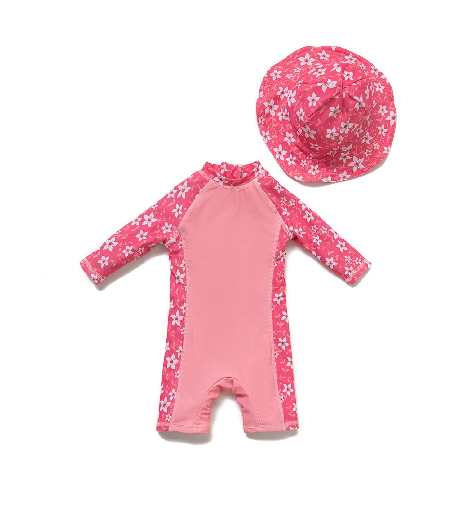 BONVERANO Baby Girls Swimsuit | Toddler Bathing Suit with UPF 50+ Sun Protection | Long-Sleeve Zipper One Piece Swimwear | 18-24 Months Sakura - Buy Online on SooperMarket.com