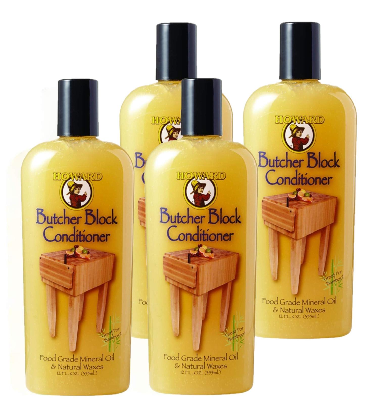 Howard BBC012 12 Oz Butcher Block Conditioner (4 Pack) - Premium Wood Care Treatment - Buy Online on SooperMarket.com
