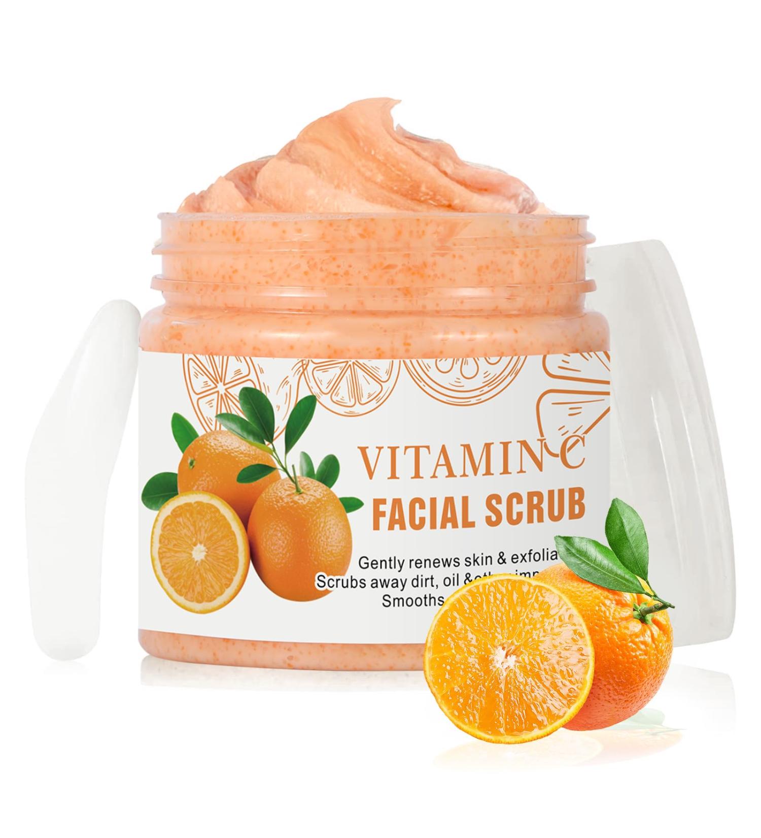 Vitamin C Facial Scrub & Exfoliator for Deep Cleansing & Brightening - 3.25 Oz - Buy Online on SooperMarket.com