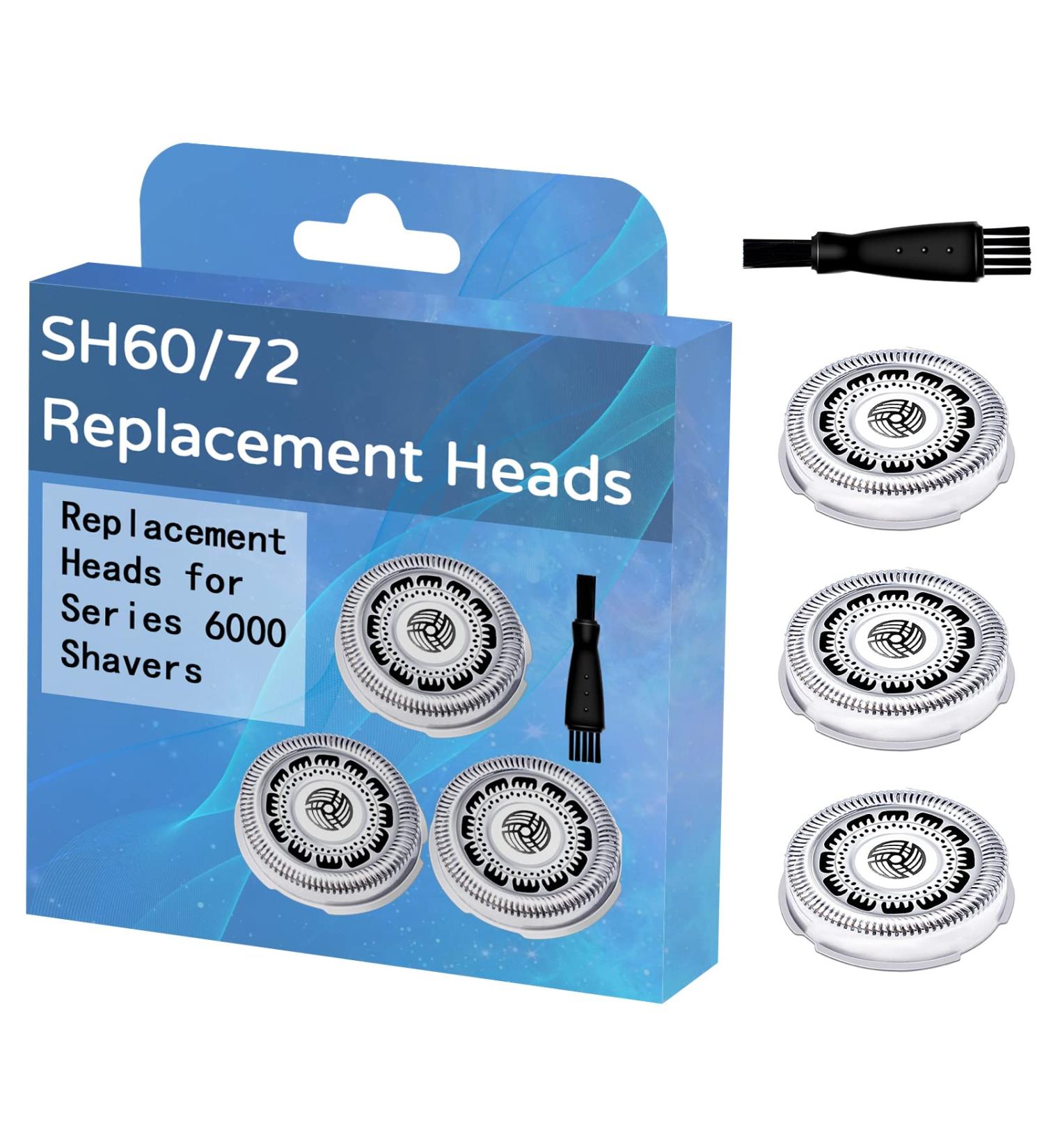 SH60/72 Replacement Heads for Philipss Norelco Shaver 6000 Series - Compatible with S6810, S6820, S6850, S6880/81 - Buy Online on SooperMarket.com