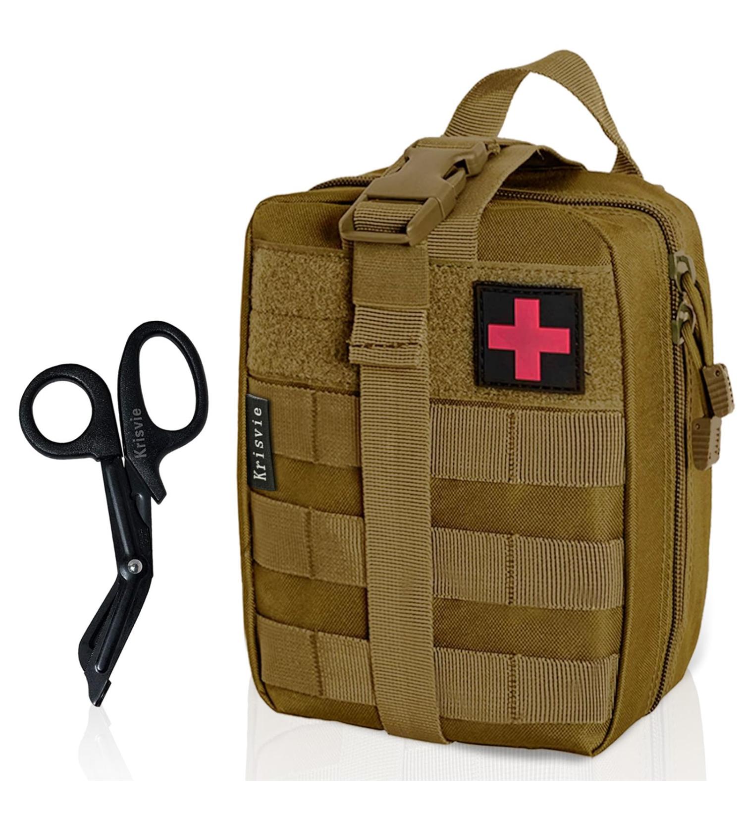 Crisis First Aid Bag - Empty MOLLE Tactical EDC IFAK Pouch for Outdoor Camping & Travel | Essential First Aid Belt Bag & Pharmacy Set - Buy Online on SooperMarket.com