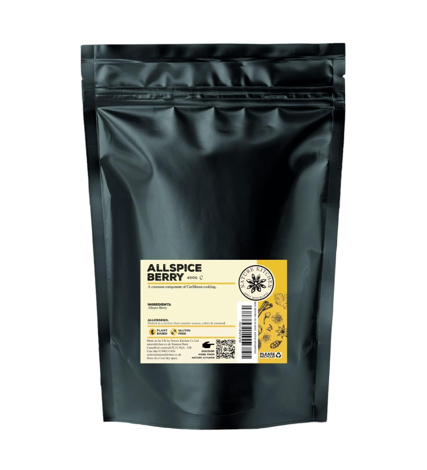 Nature Kitchen Allspice Berries Whole 400g - Gluten-Free & Vegan Seasoning Blend for Cooking, Baking, Grilling - Buy Now! - Buy Online on SooperMarket.com