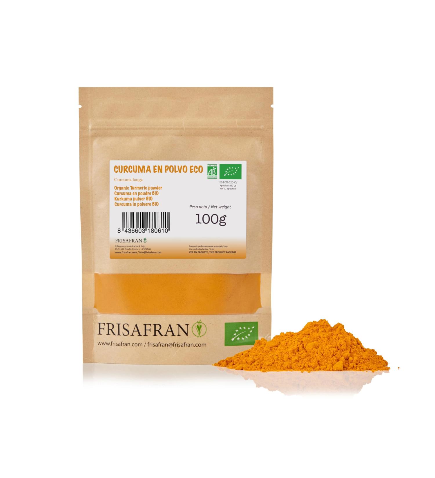 Buy Organic Turmeric Powder 100g - High-Quality Indian Turmeric | Frisafran | Golden Turmeric Spice for Health & Wellness - Buy Online on SooperMarket.com