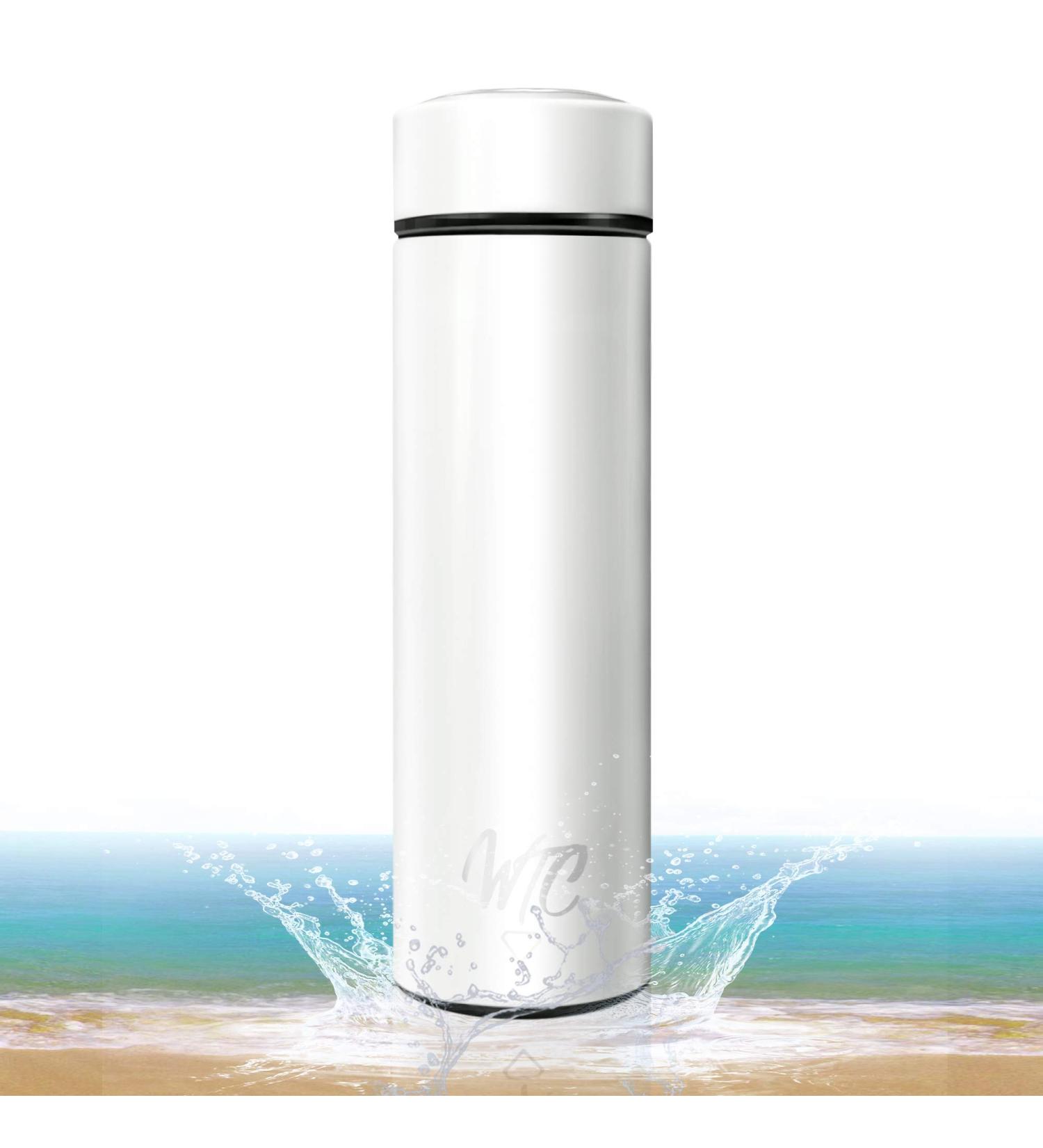 GoThermo Multi-Purpose Travel Tumbler | Fruit & Tea Infuser | Coffee & Water Bottle | Double Wall Stainless Steel Mug by WTC LLC - Angel White - Buy Online on SooperMarket.com