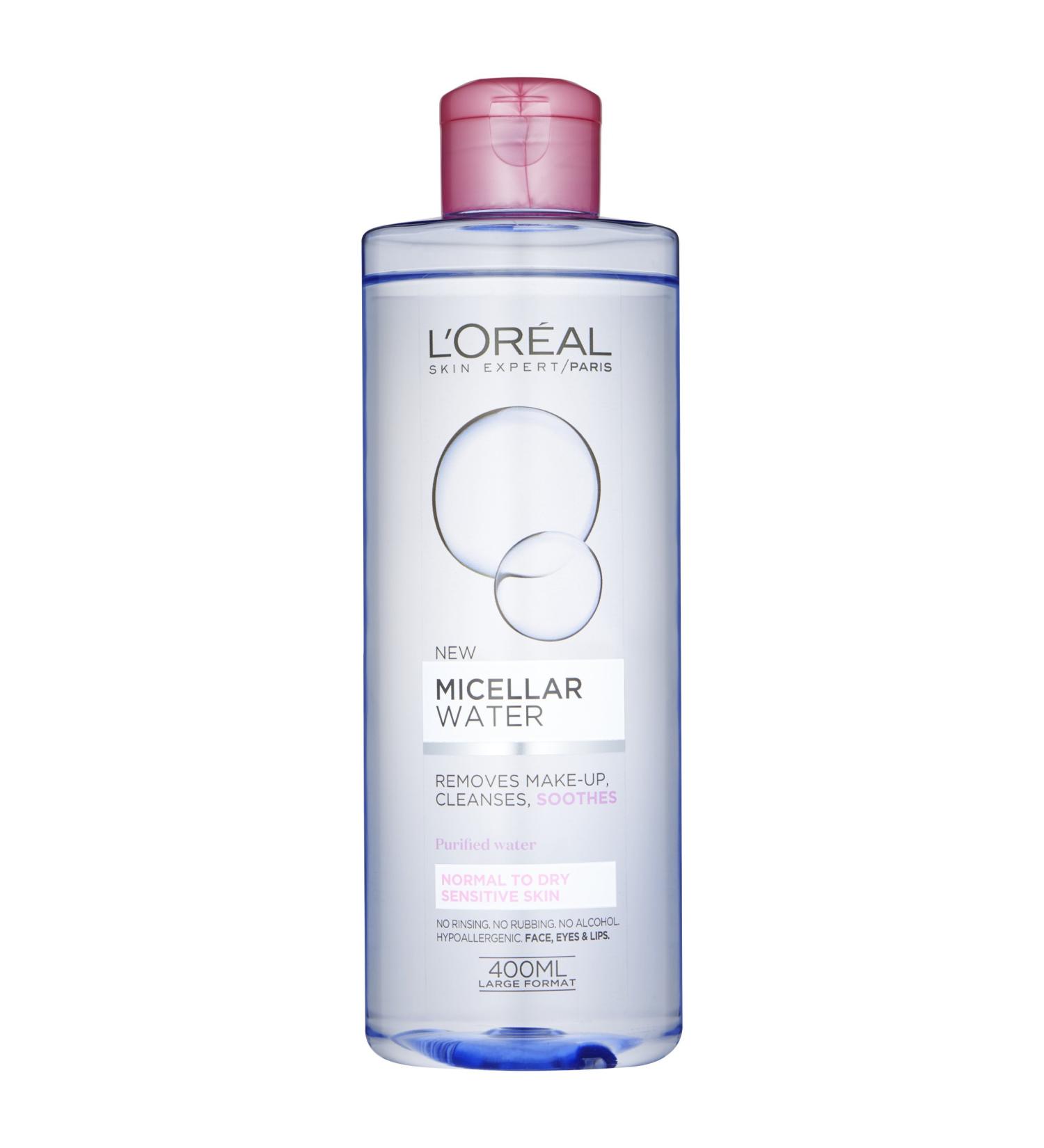 L'Oreal Paris Micellar Water Makeup Remover 400ml - Normal to Dry Skin - Buy Online on SooperMarket.com