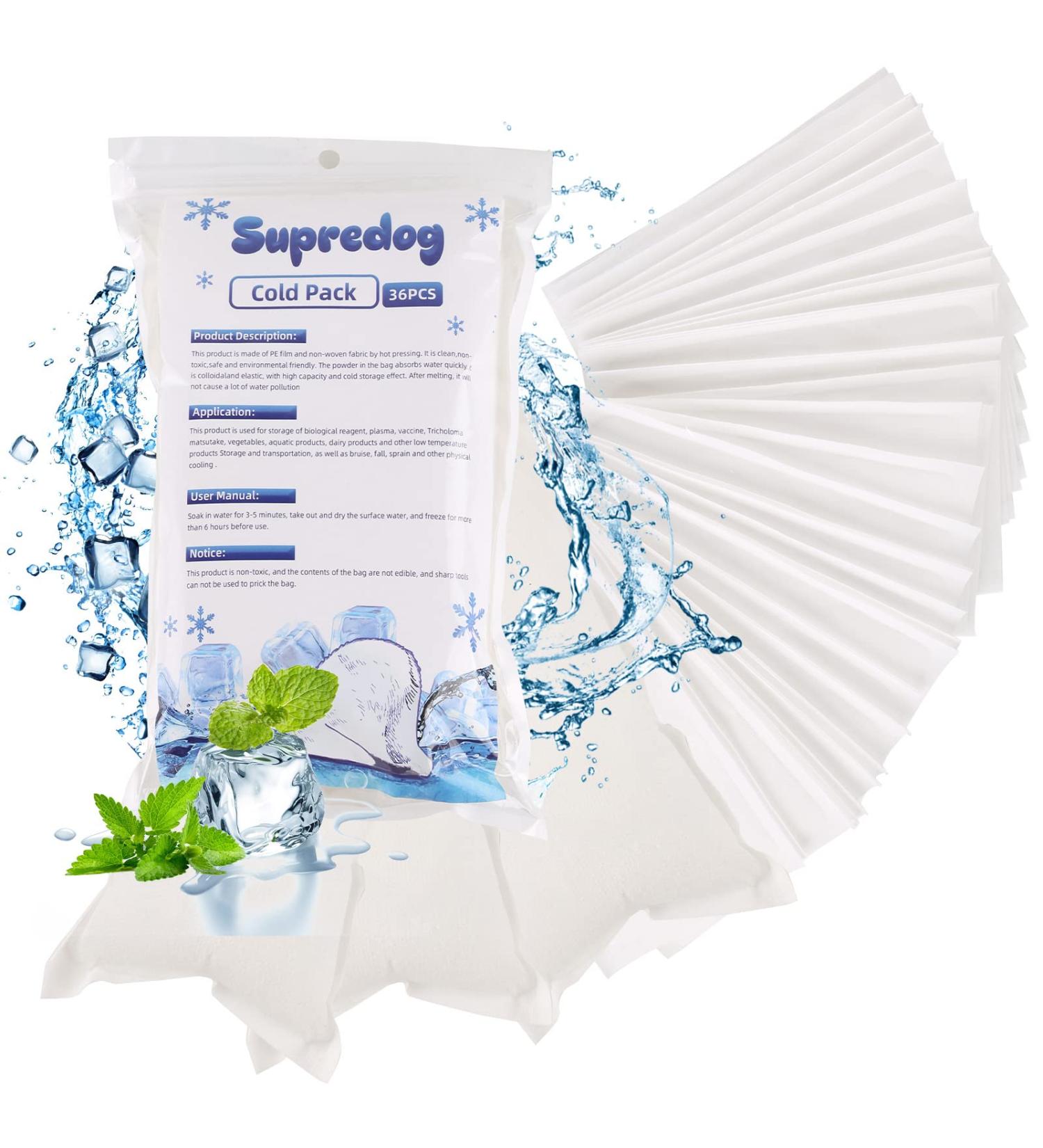 36pc Dry Ice Packs for Shipping - Reusable Cold Shipping Packaging for Frozen Food & Drinks - Bulk Dry Ice Sheets for Coolers - 4.33in x 7.3in - Buy Online on SooperMarket.com