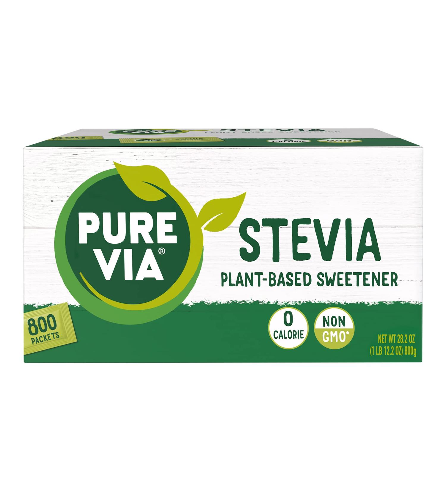 Pure Via Stevia Sweetener 28.2oz - 800 Packets, 800 Count (1 Pack) | All-Natural Sugar Substitute - Buy Online on SooperMarket.com