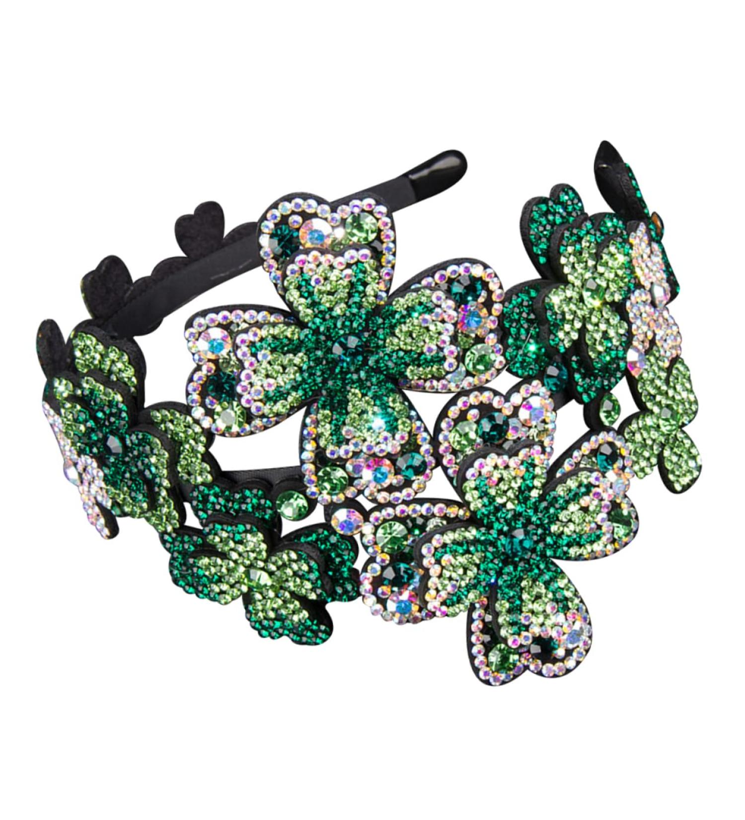 PLAFOPE Headband Headpiece Black Accessories for Women Flapper Hairband Halloween Hair Accessories Scrunchies Crystal Hairband Flapper Rhinestone Hairband Miss Leather Leaf Flowers - Buy Online on SooperMarket.com