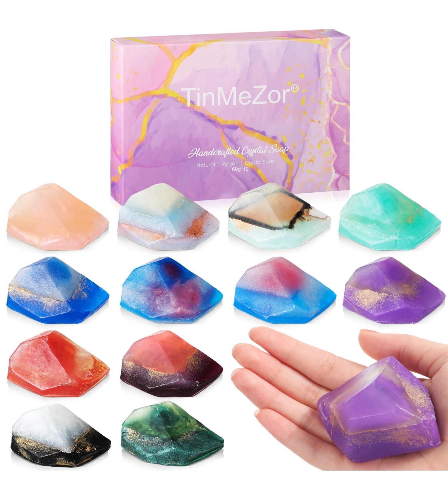Buy Loopeer 12 Pieces Gemstone Soap - Organic Fragrance Soap Bars for Bath & Body | Perfect Gift for Men & Women Birthday & Christmas - Buy Online on SooperMarket.com