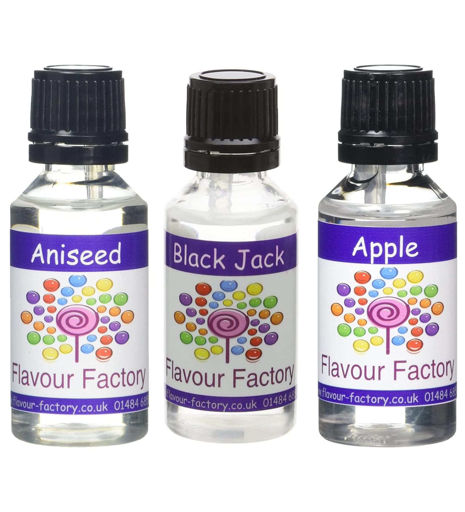Flavour Factory DIY Food Flavouring Concentrates for E-Liquids Aniseed Black Jack Apple (3 x 28.5ml) - Buy Online on SooperMarket.com