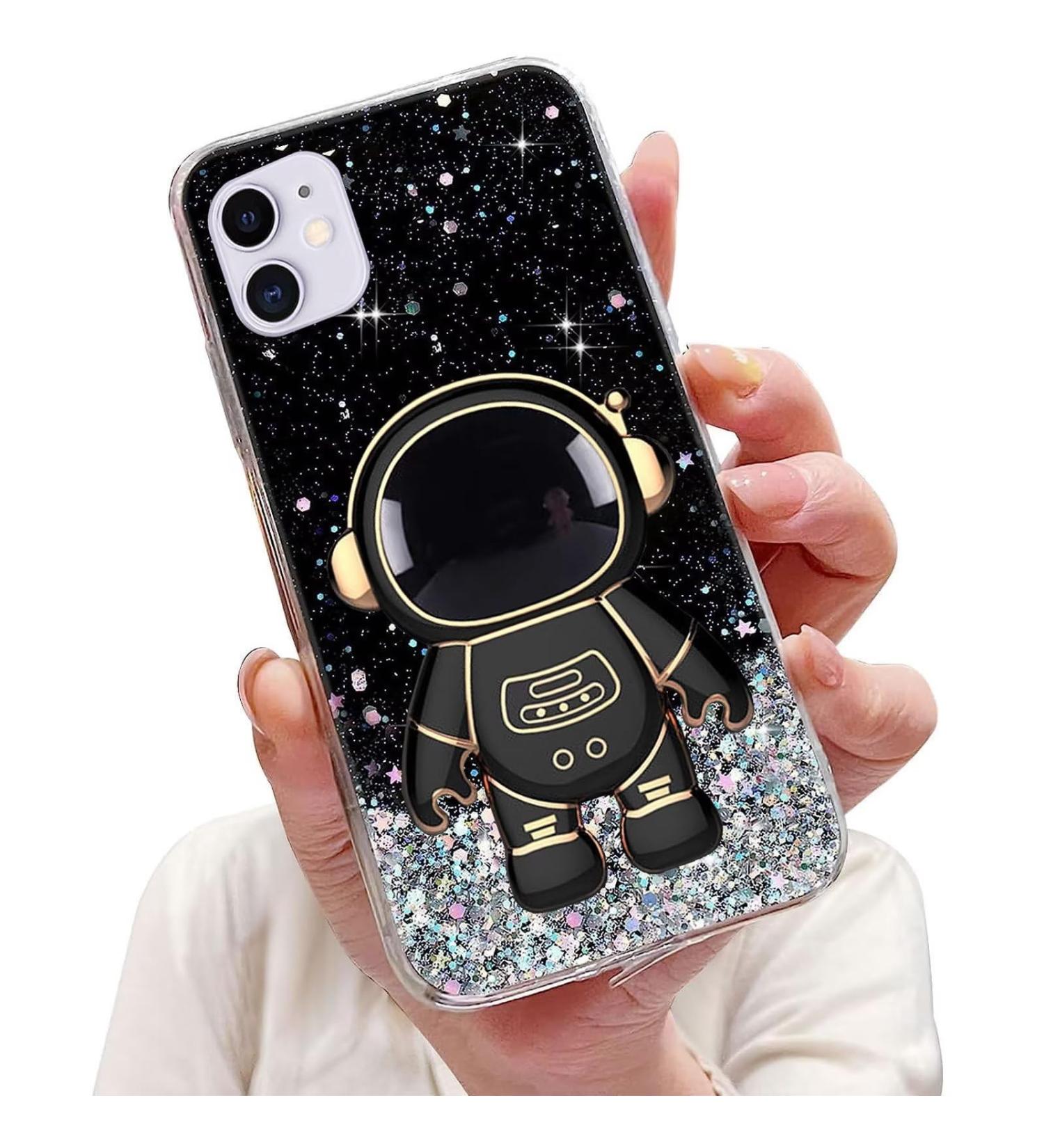 Buy Tivenfezk Nadoli iPhone 12 Astronaut Glitter Stand Case - Soft Silicone Protective Cover | International Shipping - Buy Online on SooperMarket.com