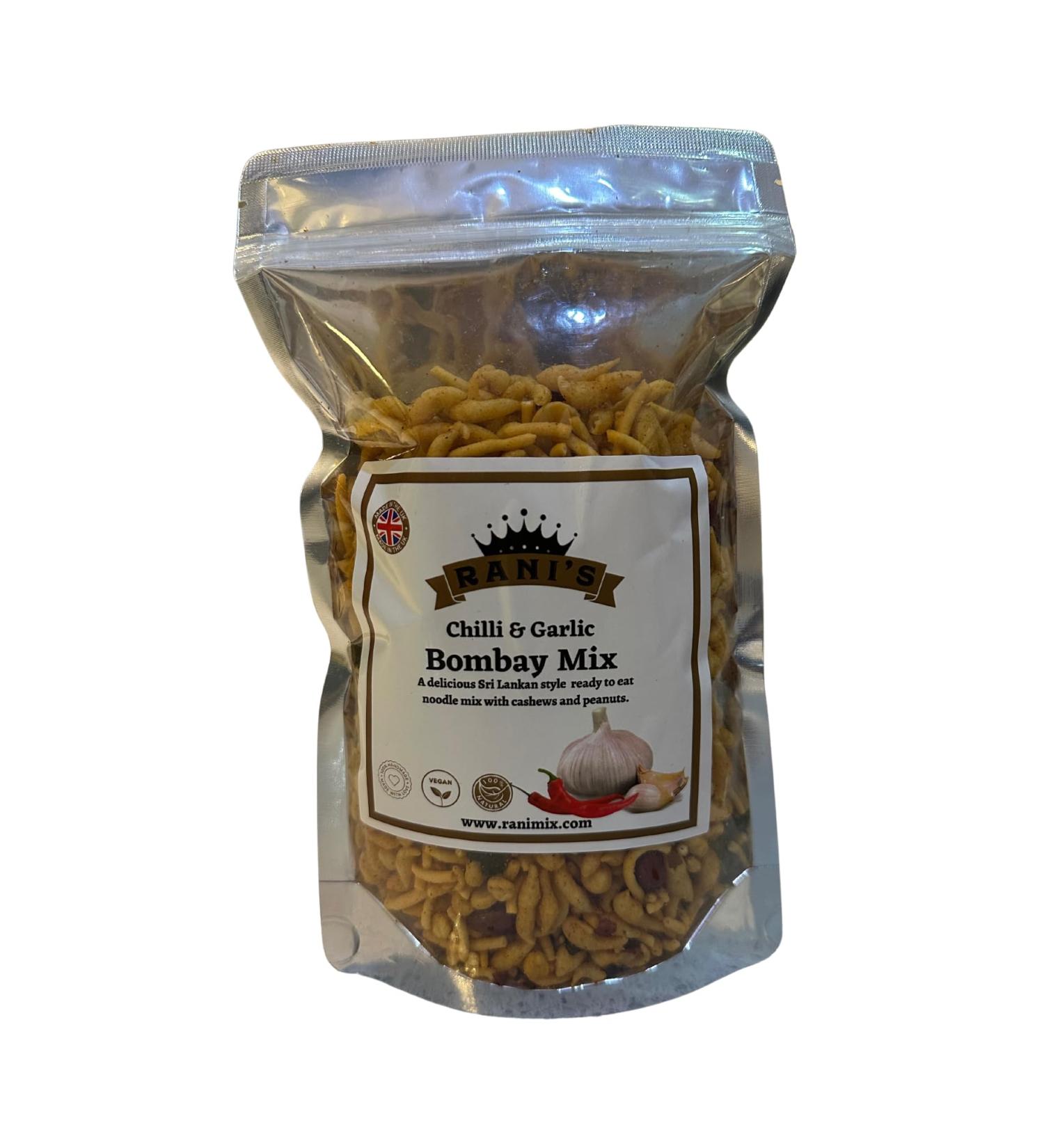 Rani Mix Luxury Bombay Mix with Cashews (Chilli & Garlic 1x 180 grams) Chilli & Garlic 180.00 g (Pack of 1)