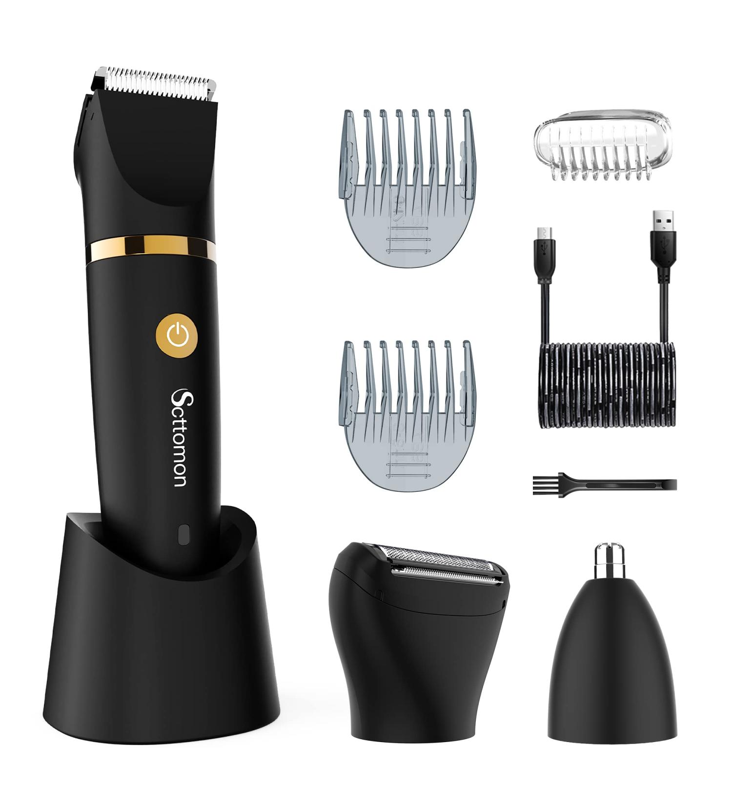 SCTTOMON 3-in-1 Waterproof Men's Body Razor & Ball Trimmer - Wireless Inguinal & Nose Hair Groomer - Buy Online on SooperMarket.com