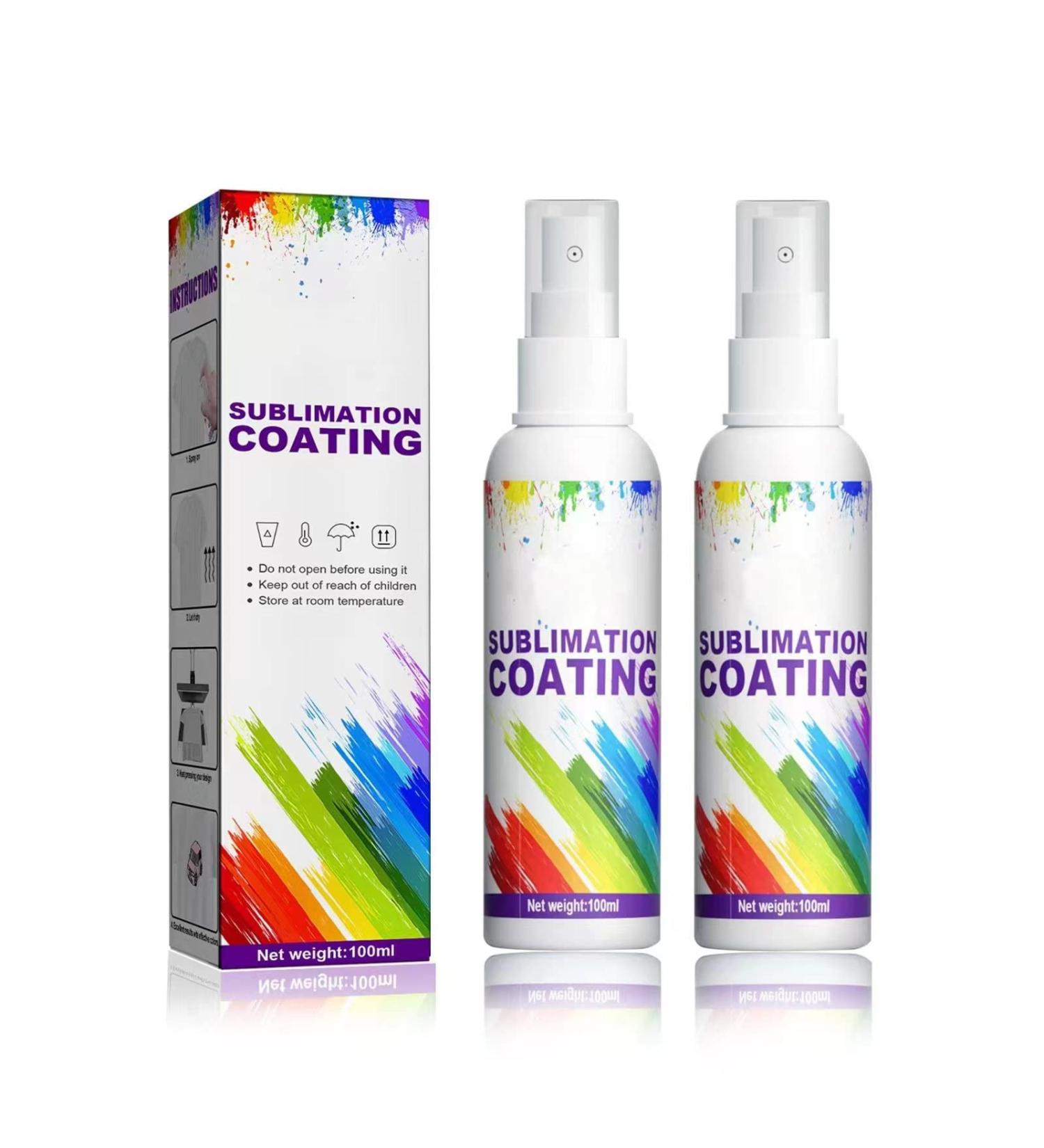 Sublimation Coating Spray for Cotton & Polyester Shirts, Fabric, Wood, Canvas, Handbags - Quick Dry, Super Adhesion, High Gloss Finish - 2X100ML - Buy Online on SooperMarket.com