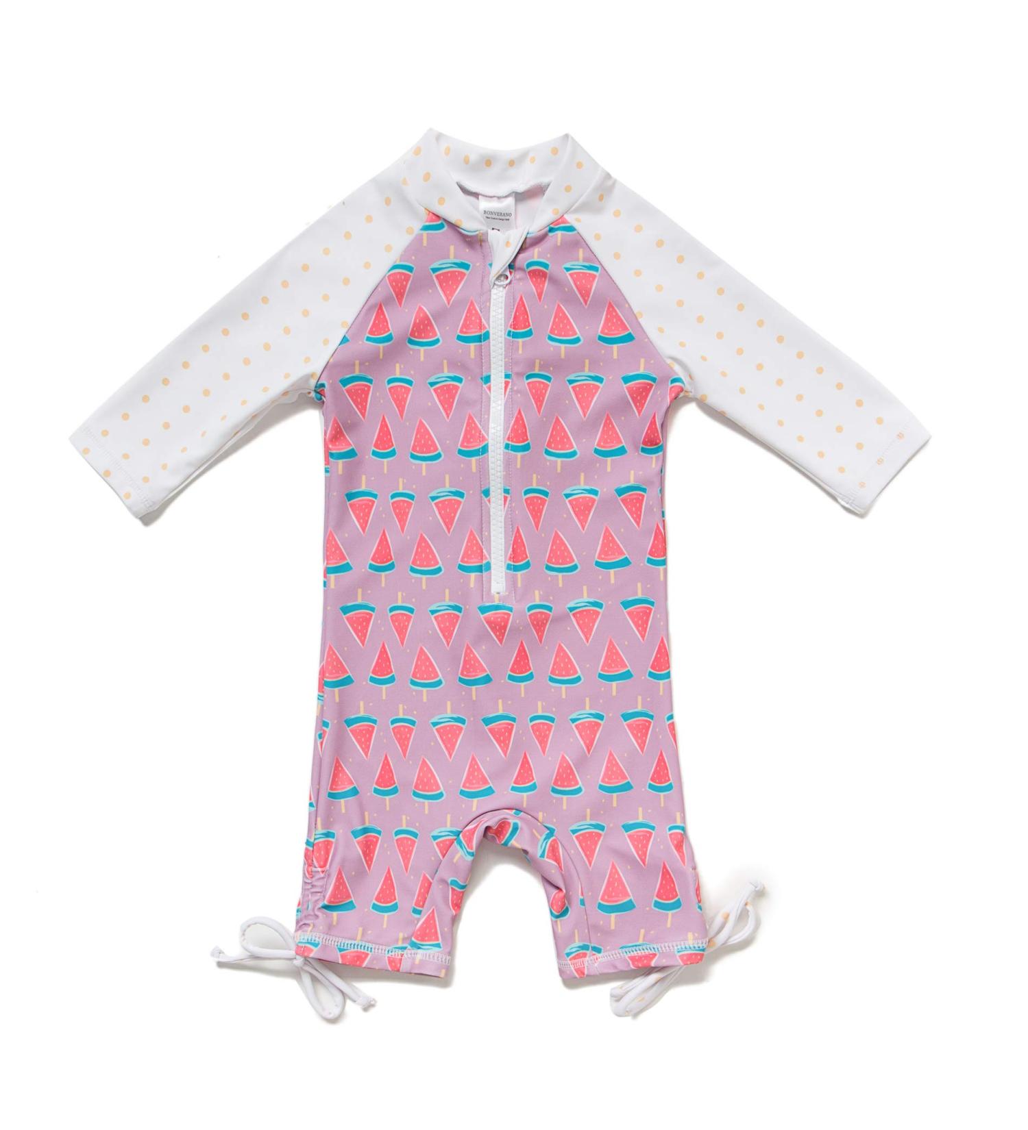 Bonverano Baby Girls UPF 50+ Sunsuit with Sun Cap, Watermelon, 2 Years - Buy Online on SooperMarket.com