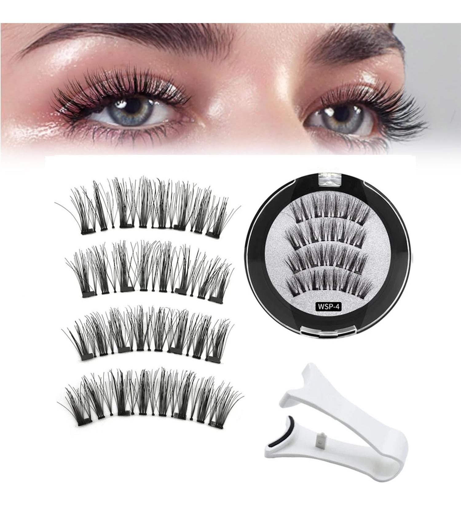 Lumentes Magnetic Eyelashes Lumentes Magnetic Lashes Magnetic Eyelashes Without Eyeliner Reusable Magnetic Eyelashes with Applicator No Glue or Liner Needed (Color : WSP-4) - Buy Online on SooperMarket.com