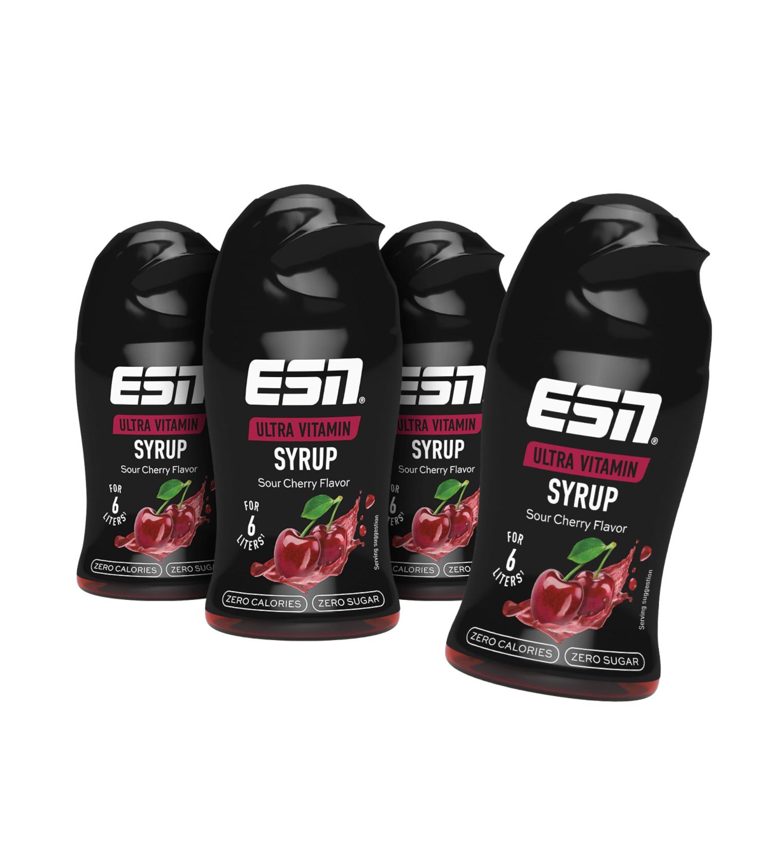 Buy ESN Ultra Vitamin Syrup - 4 x 65ml Sour Cherry | 24 Litres of Nutrient-Rich Beverage | International Shipping Available - Buy Online on SooperMarket.com
