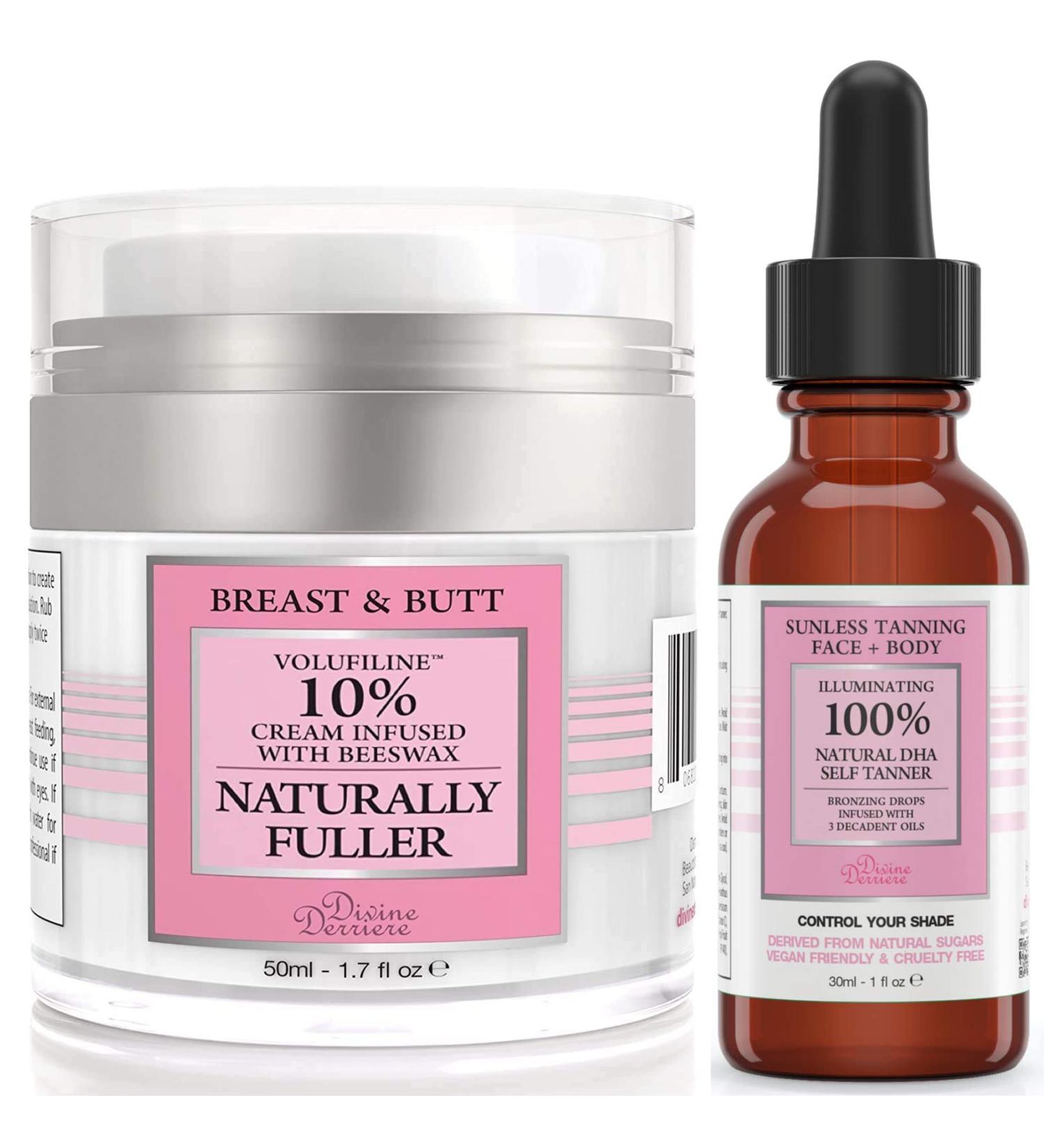 Natural Breast Cream for Fuller Bust & Butt + Self Tanner Drops for Sunkissed Glow - Buy Online on SooperMarket.com